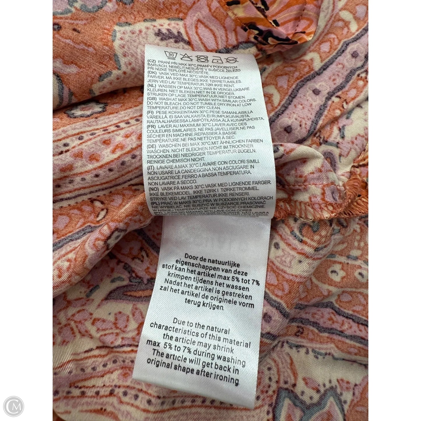 Top Long Sleeve By Esqualo In Orange & Pink, Size: S