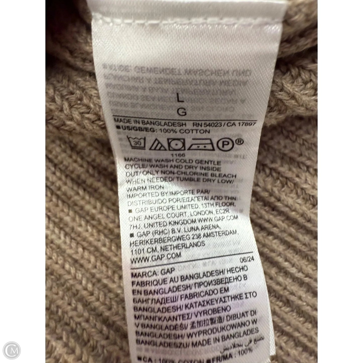 Sweater By Gap In Tan, Size: L