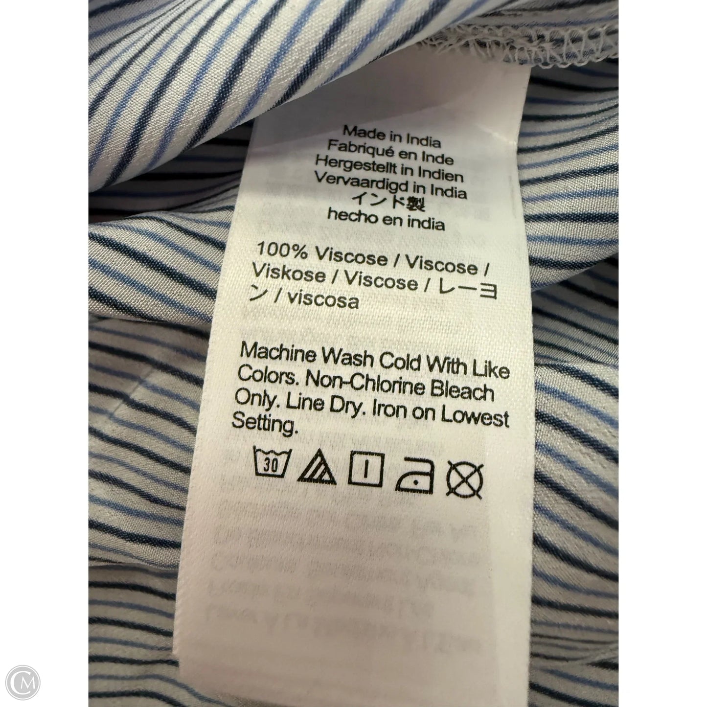 Top Long Sleeve By J. Crew In Blue & Cream, Size: L