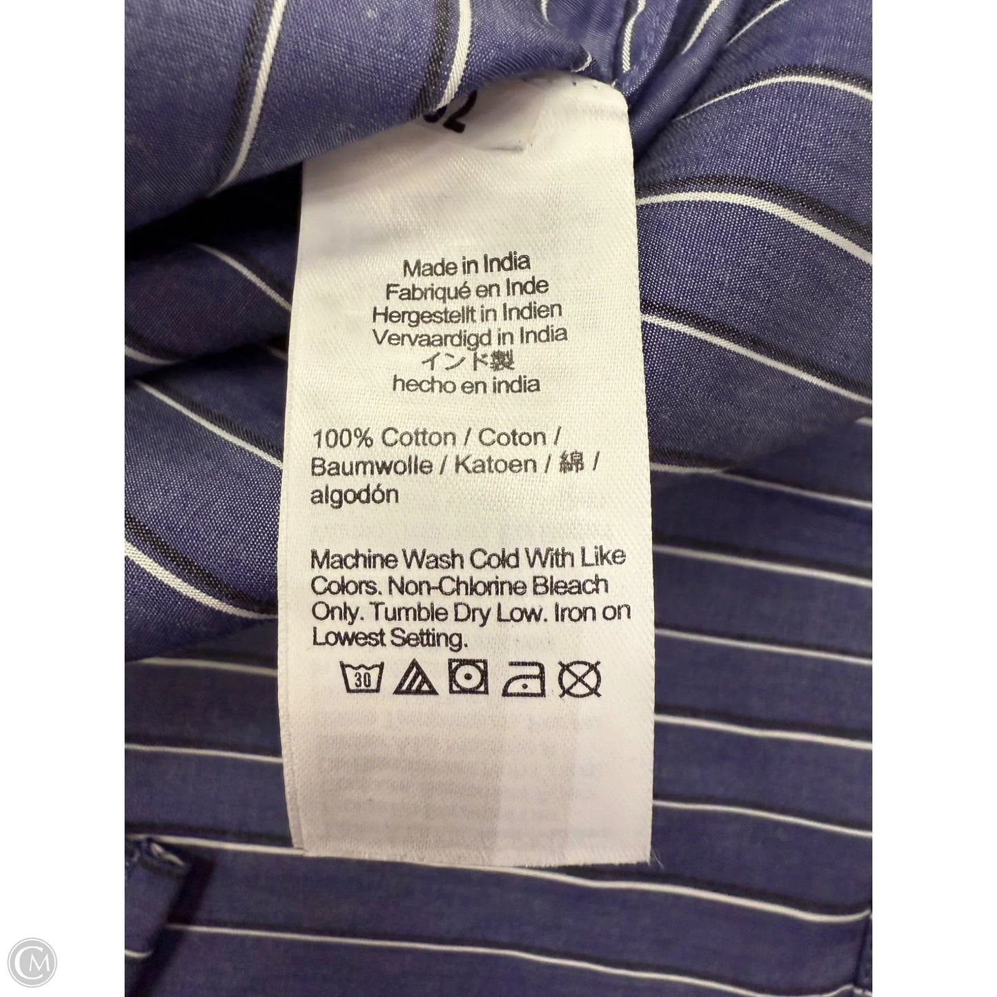 Top Long Sleeve By J. Crew In Blue & Cream, Size: L