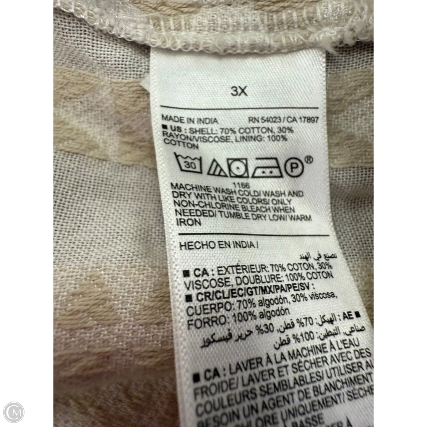 Top Short Sleeve By Old Navy In Cream & Tan, Size: 3x