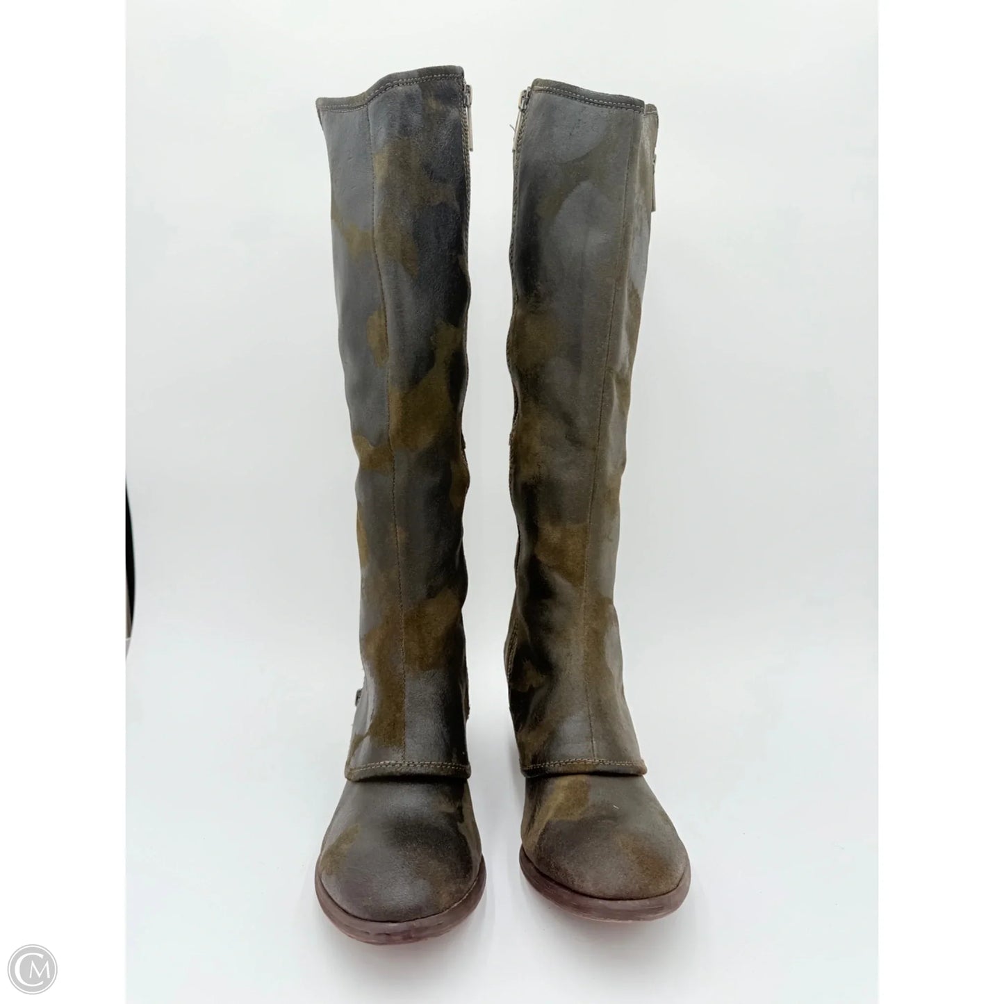 Boots Knee Heels By Donald Pliner In Camouflage Print, Size: 10