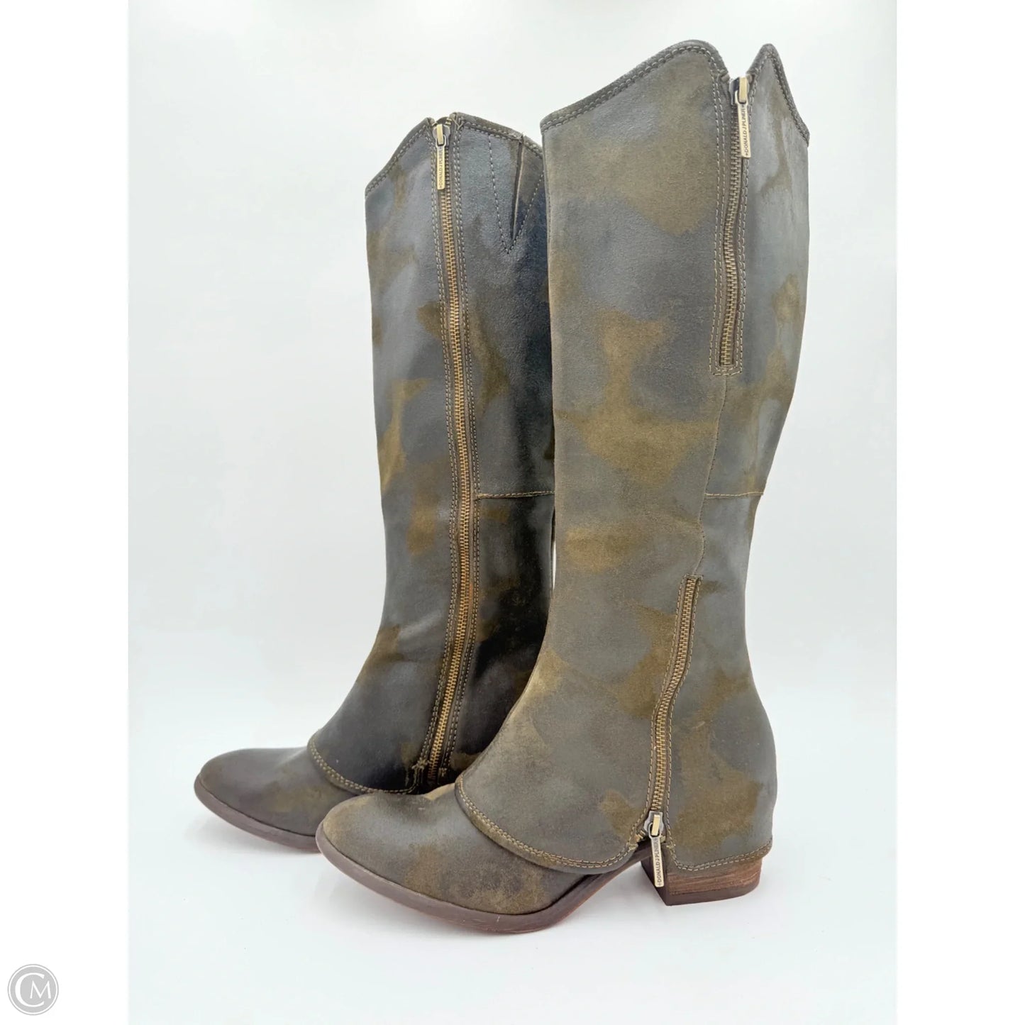 Boots Knee Heels By Donald Pliner In Camouflage Print, Size: 10