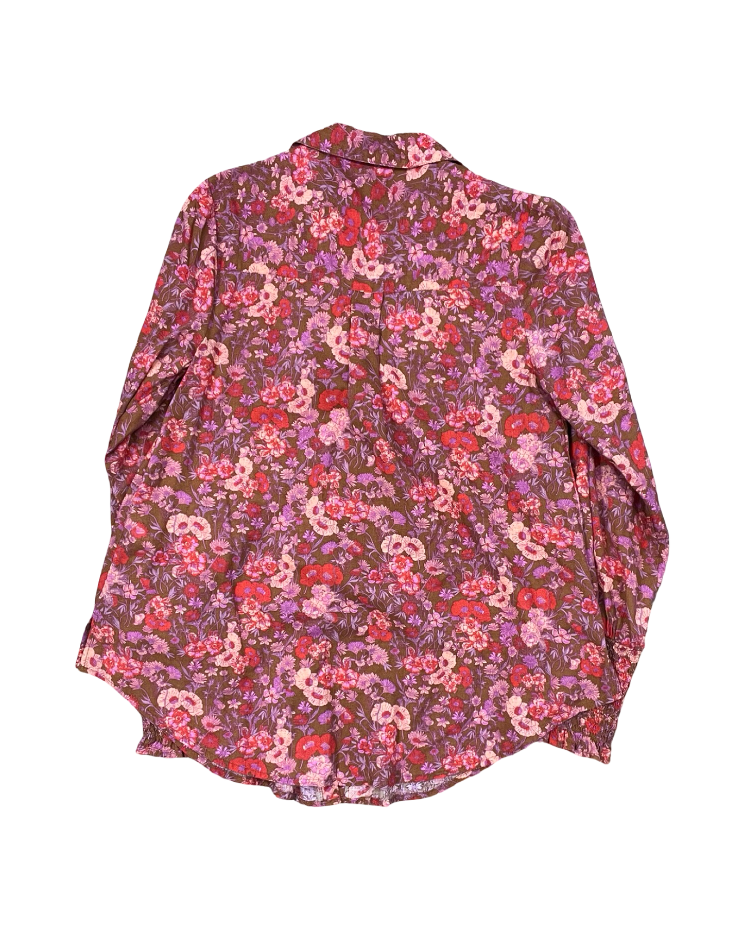 Blouse Ls By Free People In Brown & Red, Size:Xs