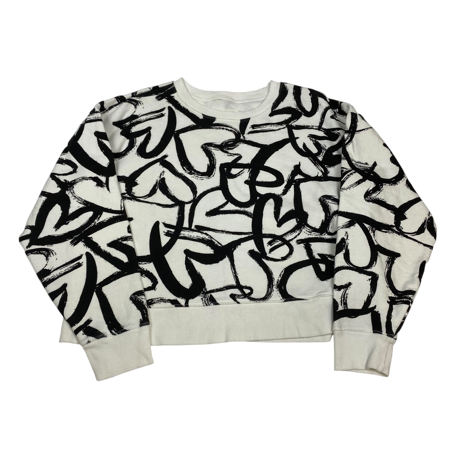 Sweatshirt Crewneck By Maeve In Black & White, Size:M