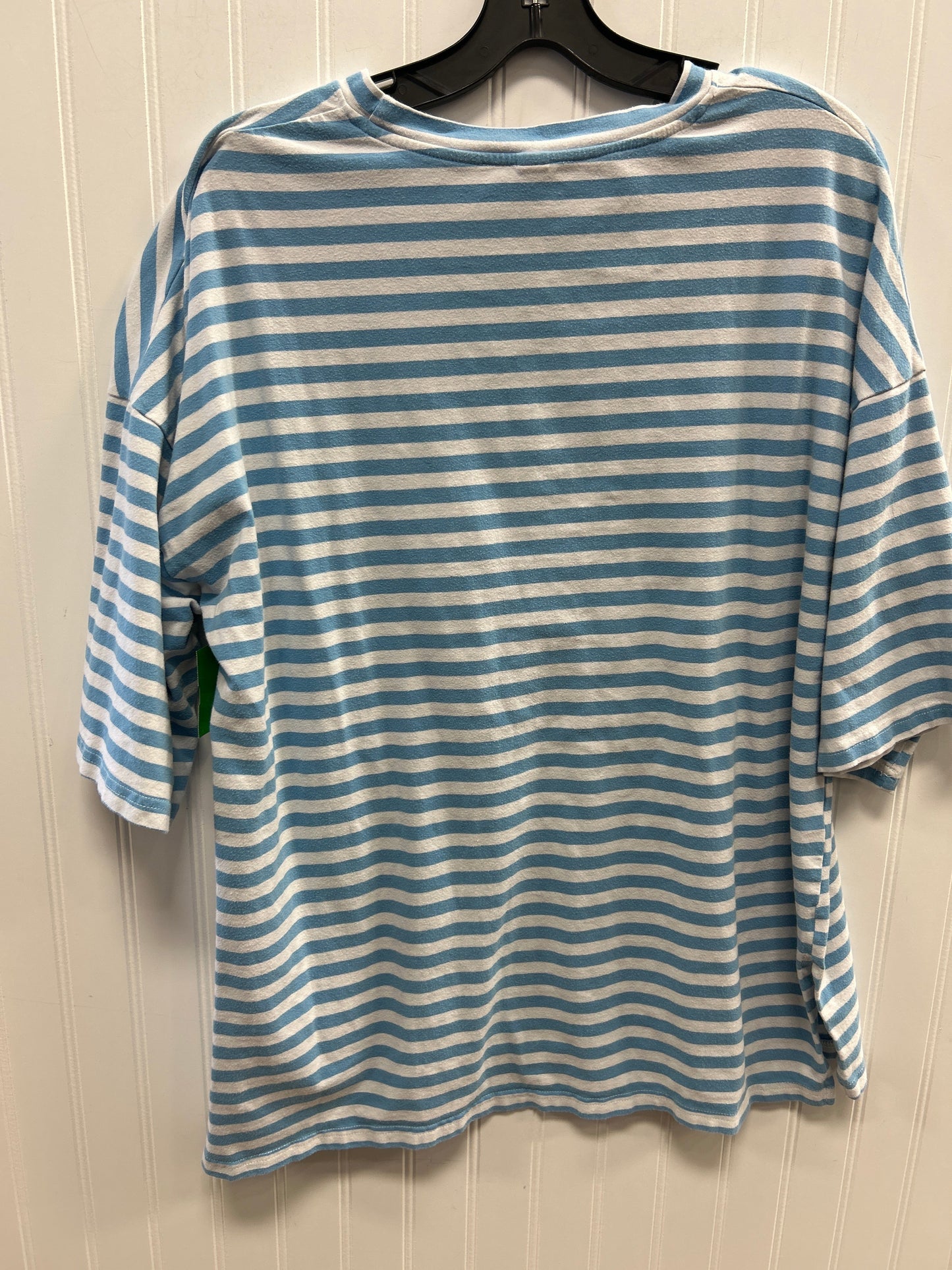 Top Ls By Cmc In Blue & White, Size:2X