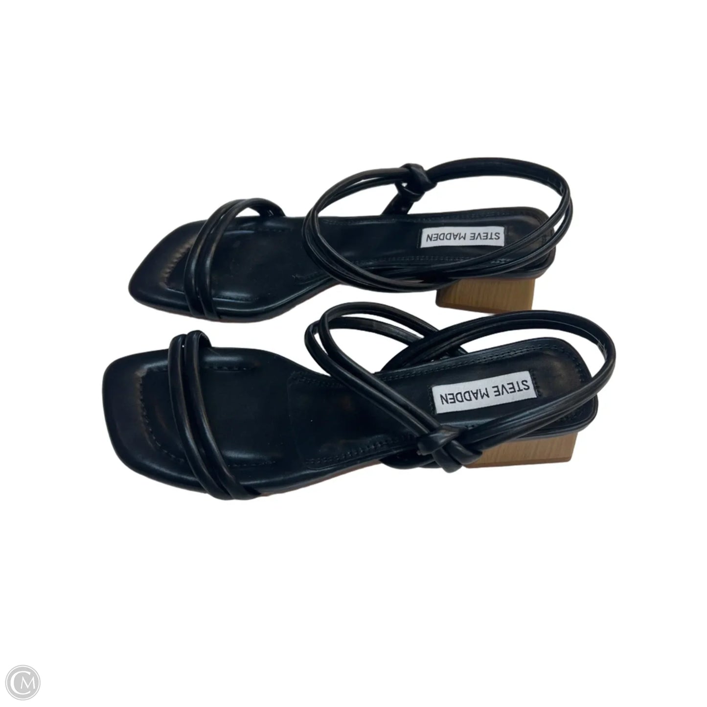 Sandals Heels Block By Steve Madden In Black, Size: 8.5