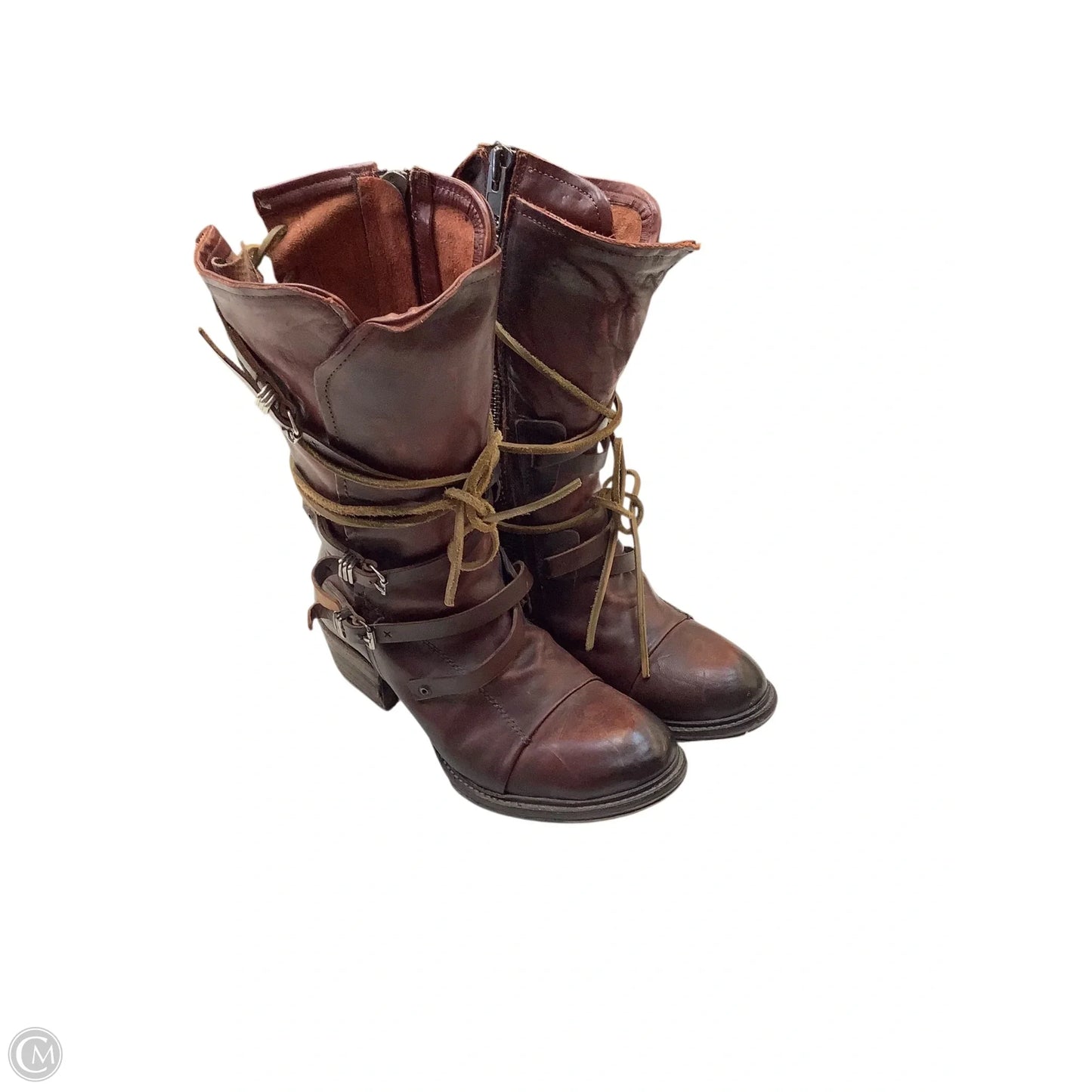 Boots Mid-calf Flats By Freebird In Brown, Size: 9