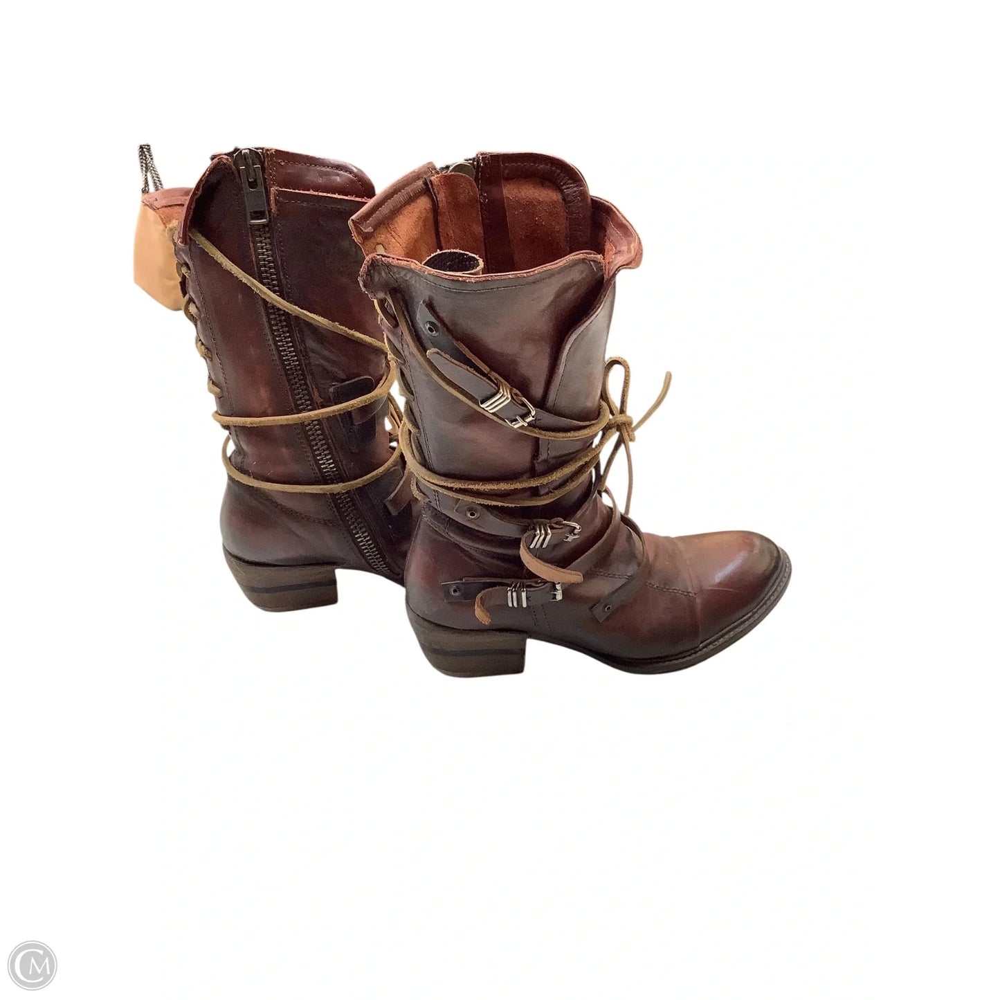 Boots Mid-calf Flats By Freebird In Brown, Size: 9