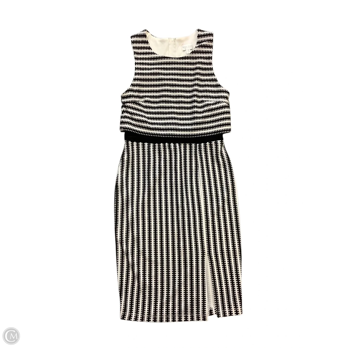 Dress Casual Midi By Bisou Bisou In Black & White, Size: 10