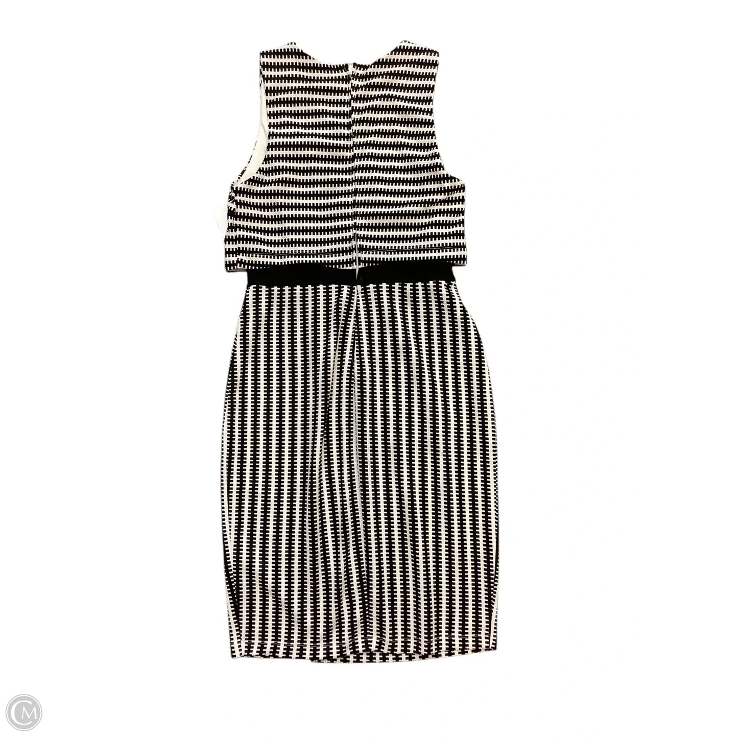Dress Casual Midi By Bisou Bisou In Black & White, Size: 10