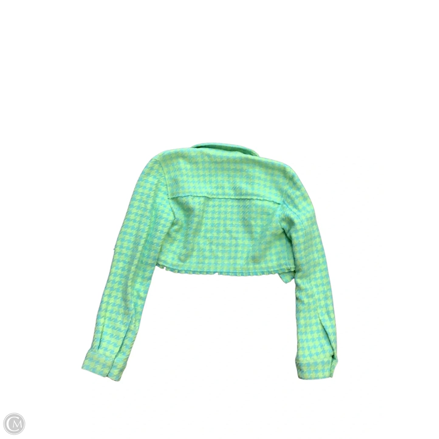 Jacket Shirt By Zara In Blue & Green, Size: S