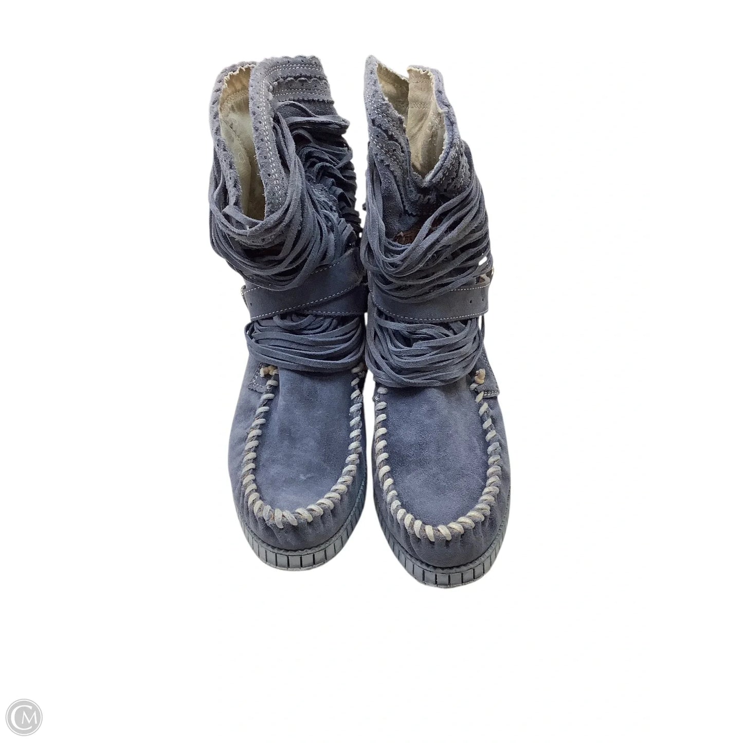 Boots Ankle Flats By Cma In Blue, Size: 9