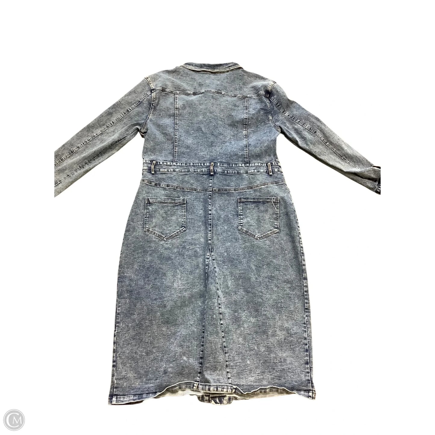 Dress Casual Maxi By Impressions In Blue Denim, Size: 1x