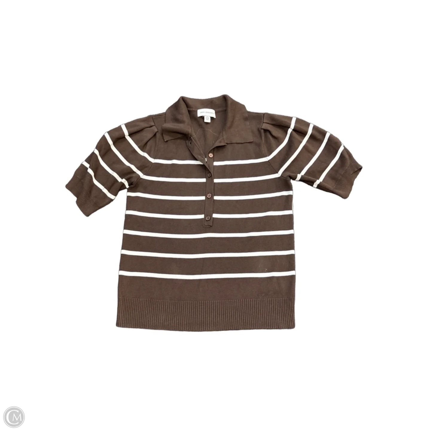 Sweater Short Sleeve By Free Assembly In Brown, Size: S