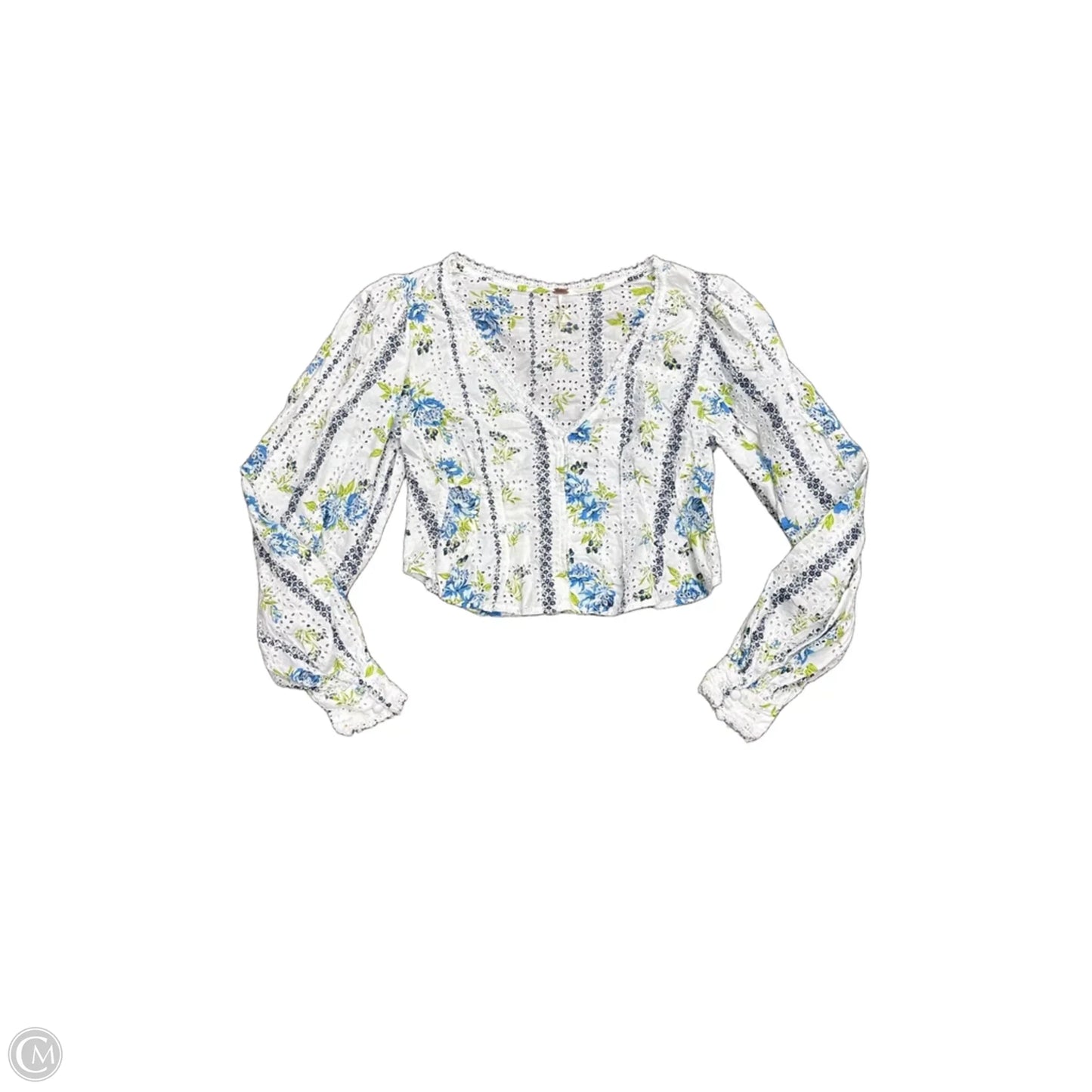 Top Long Sleeve By Free People In Floral Print, Size: Xs