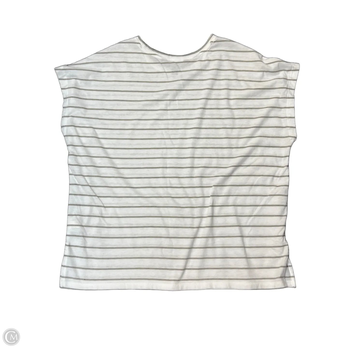 Top Short Sleeve By Banana Republic In Green & White, Size: S