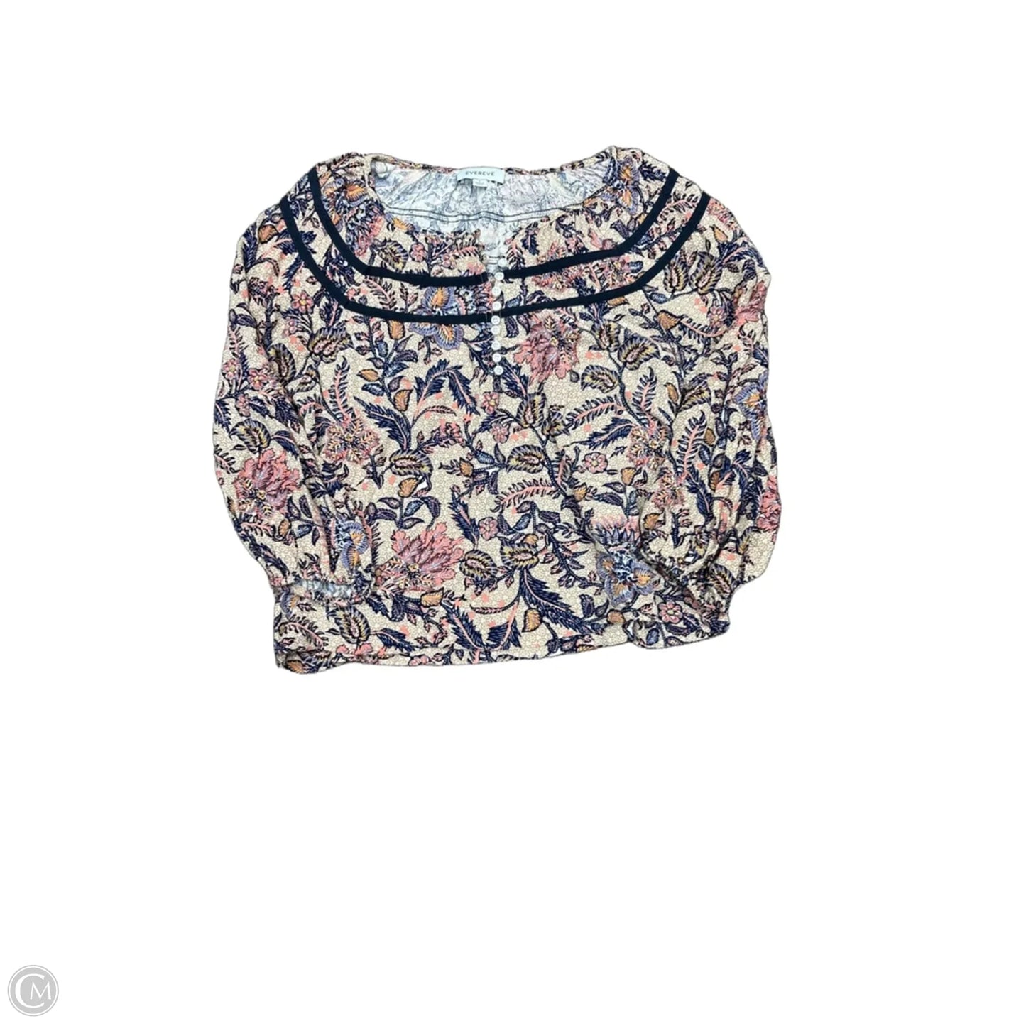 Top Long Sleeve By Evereve In Tan, Size: S