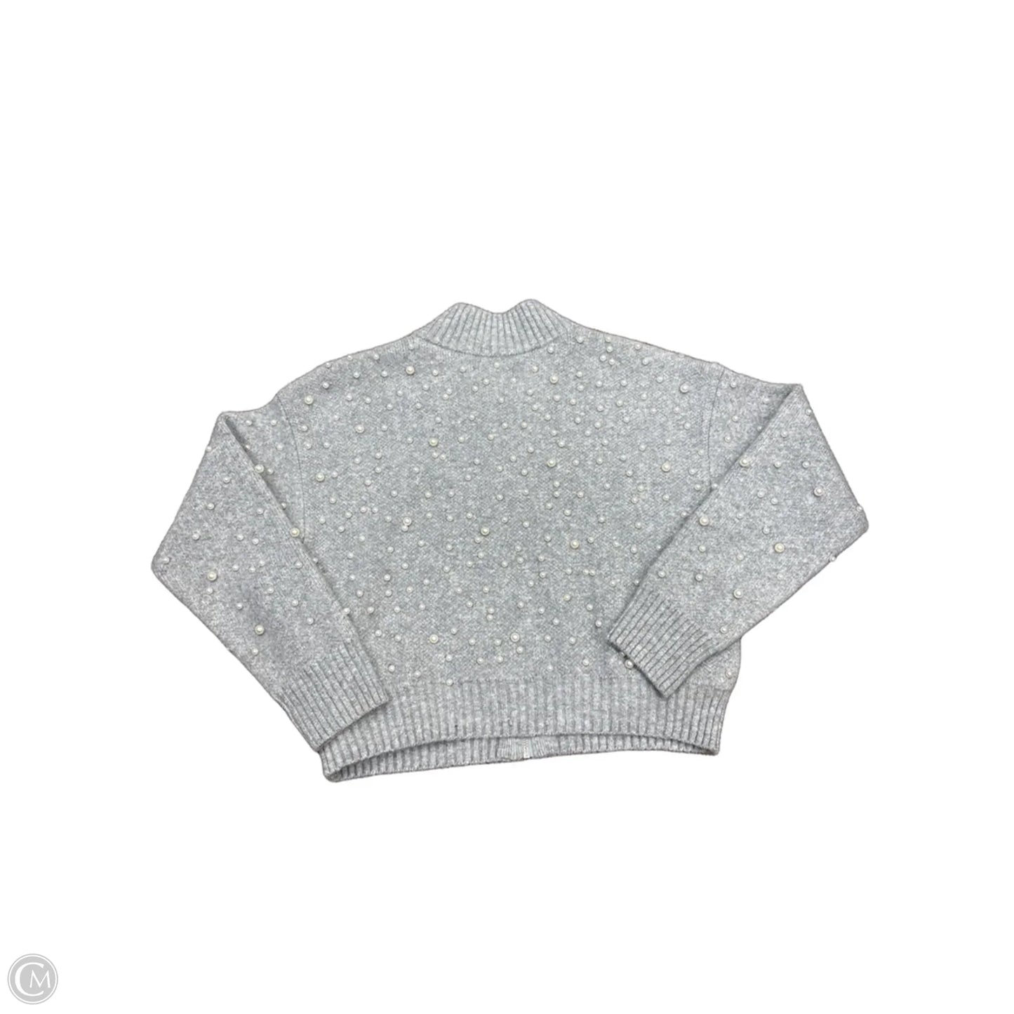 Sweater Cardigan By Nine West In Grey, Size: S