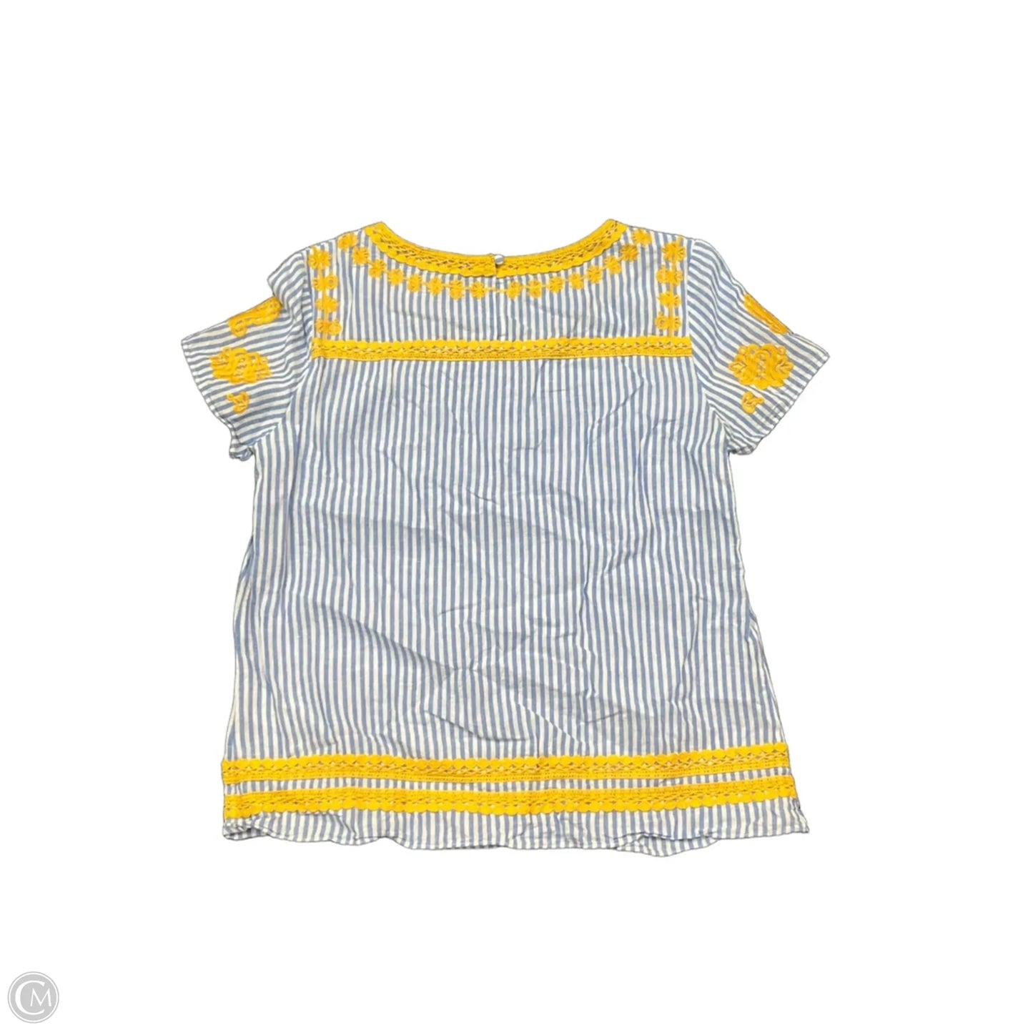 Top Short Sleeve By Boden In Blue & White, Size: M