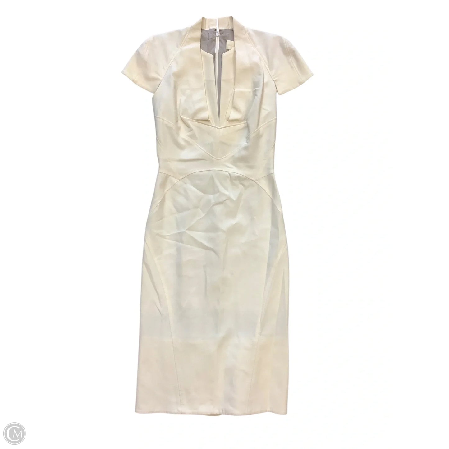 Dress Designer By Zac Posen In Cream, Size: 6