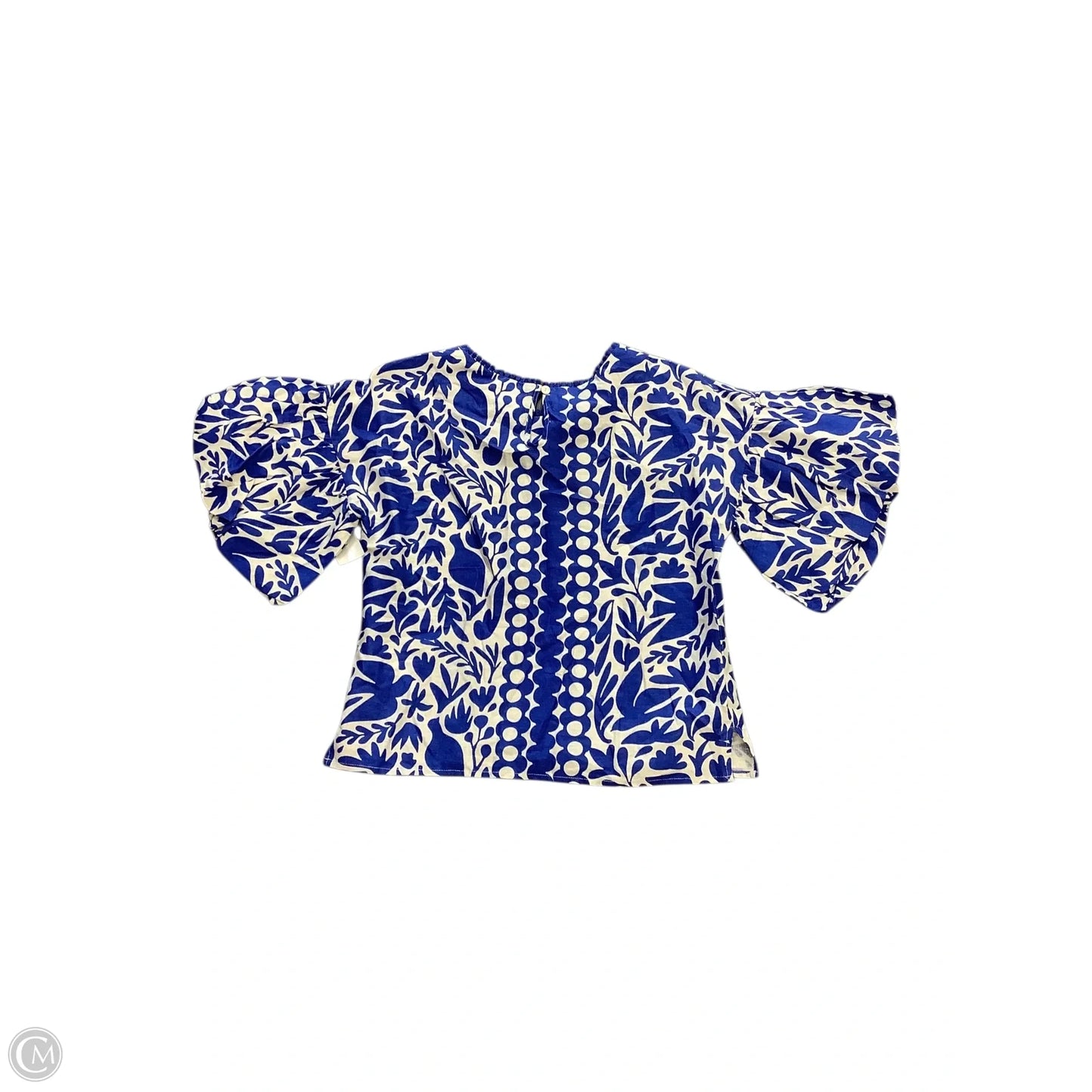 Blouse Short Sleeve By Cmb In Blue, Size: S