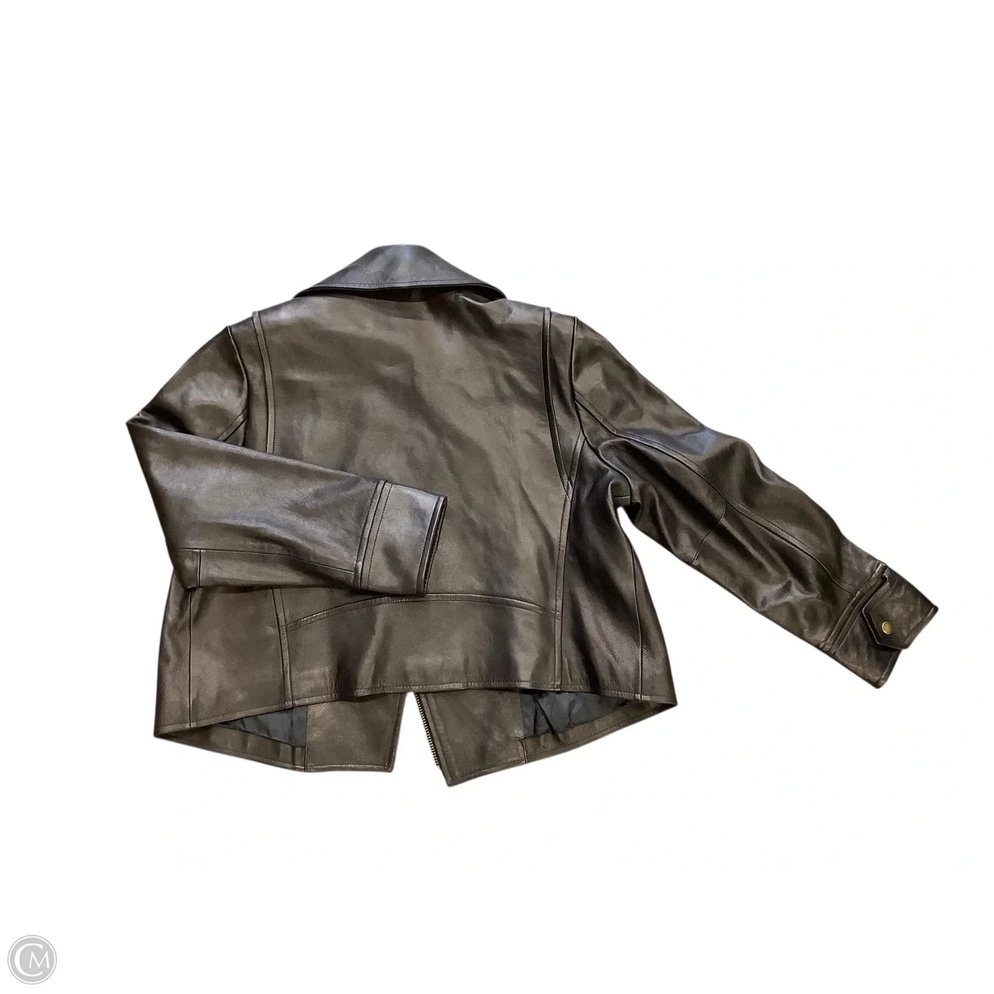 Jacket Moto Leather By Banana Republic In Black, Size: L