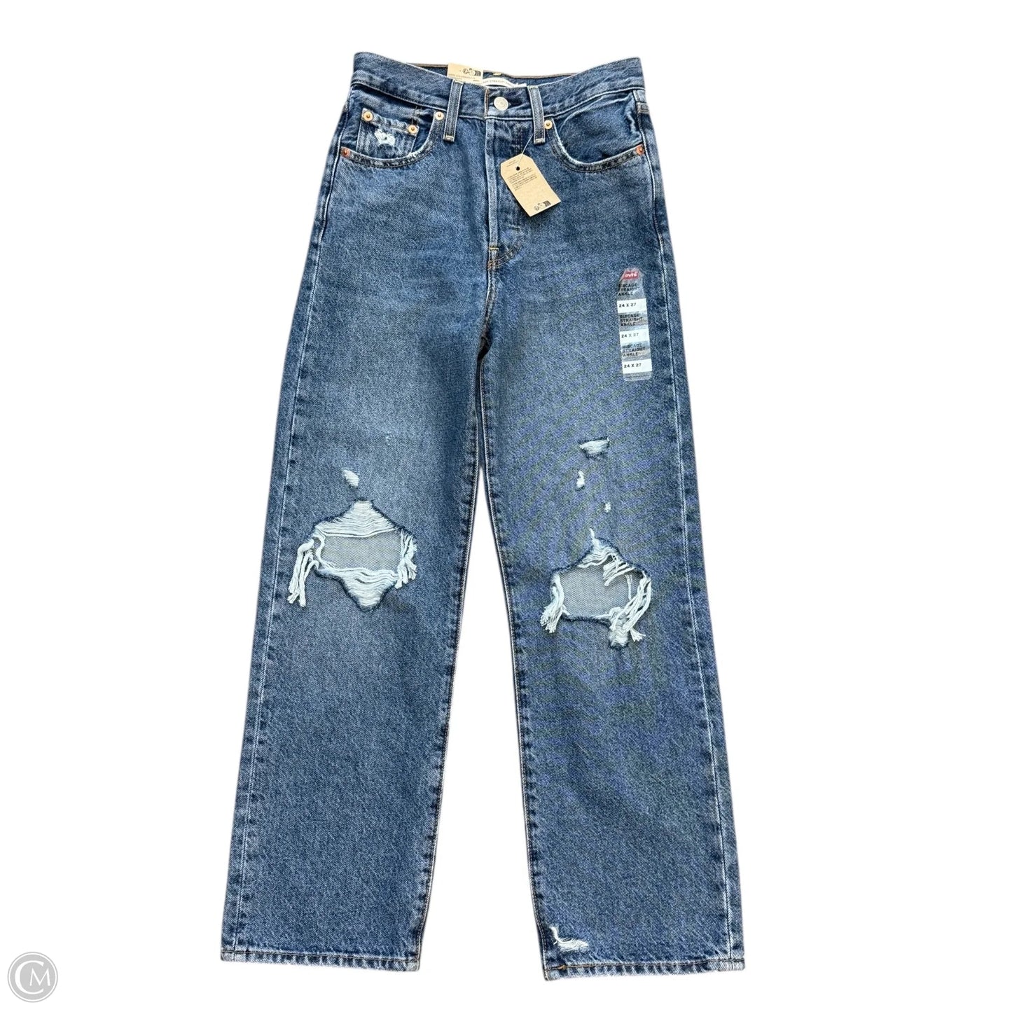 Jeans Straight By Levis In Blue Denim, Size: 2