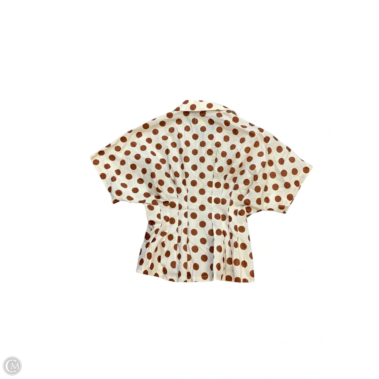 Top Short Sleeve By Umgee In Brown & Cream, Size: S