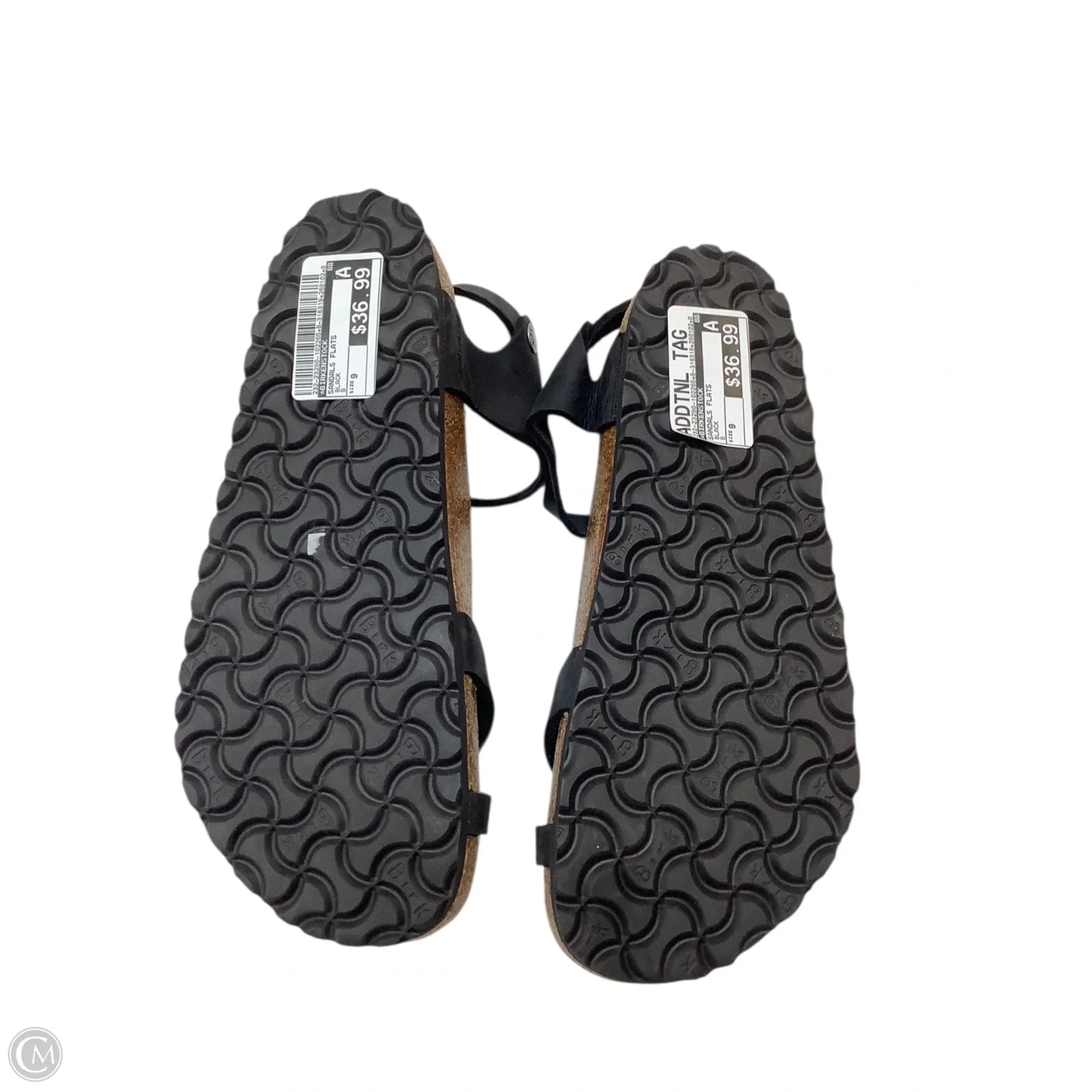 Sandals Flats By Birkenstock In Black, Size: 9