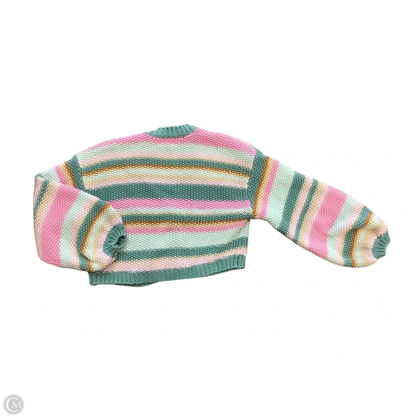 Sweater Cardigan By Mumu In Green & Pink, Size: Xs