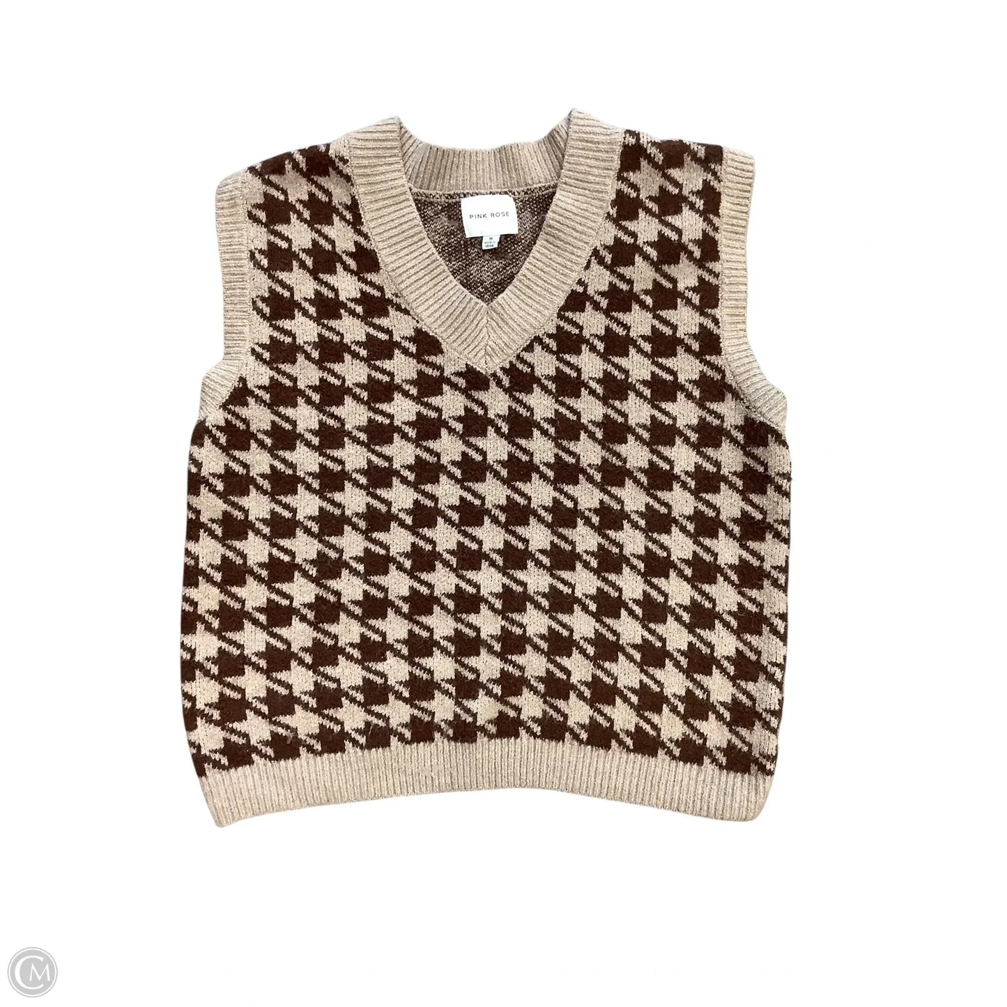 Vest Sweater By Pink Rose In Brown, Size: M