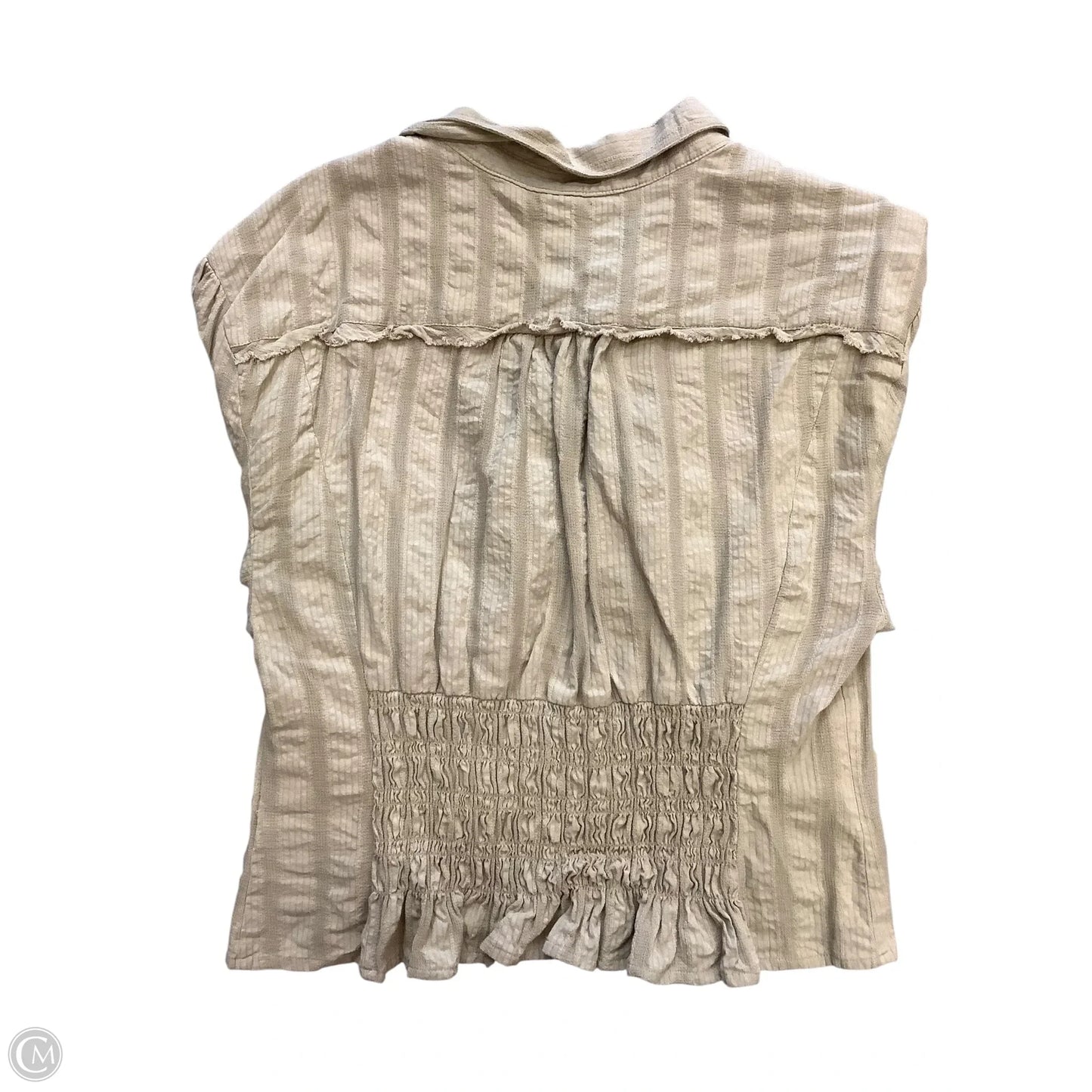 Blouse Long Sleeve By Free People In Tan, Size: L