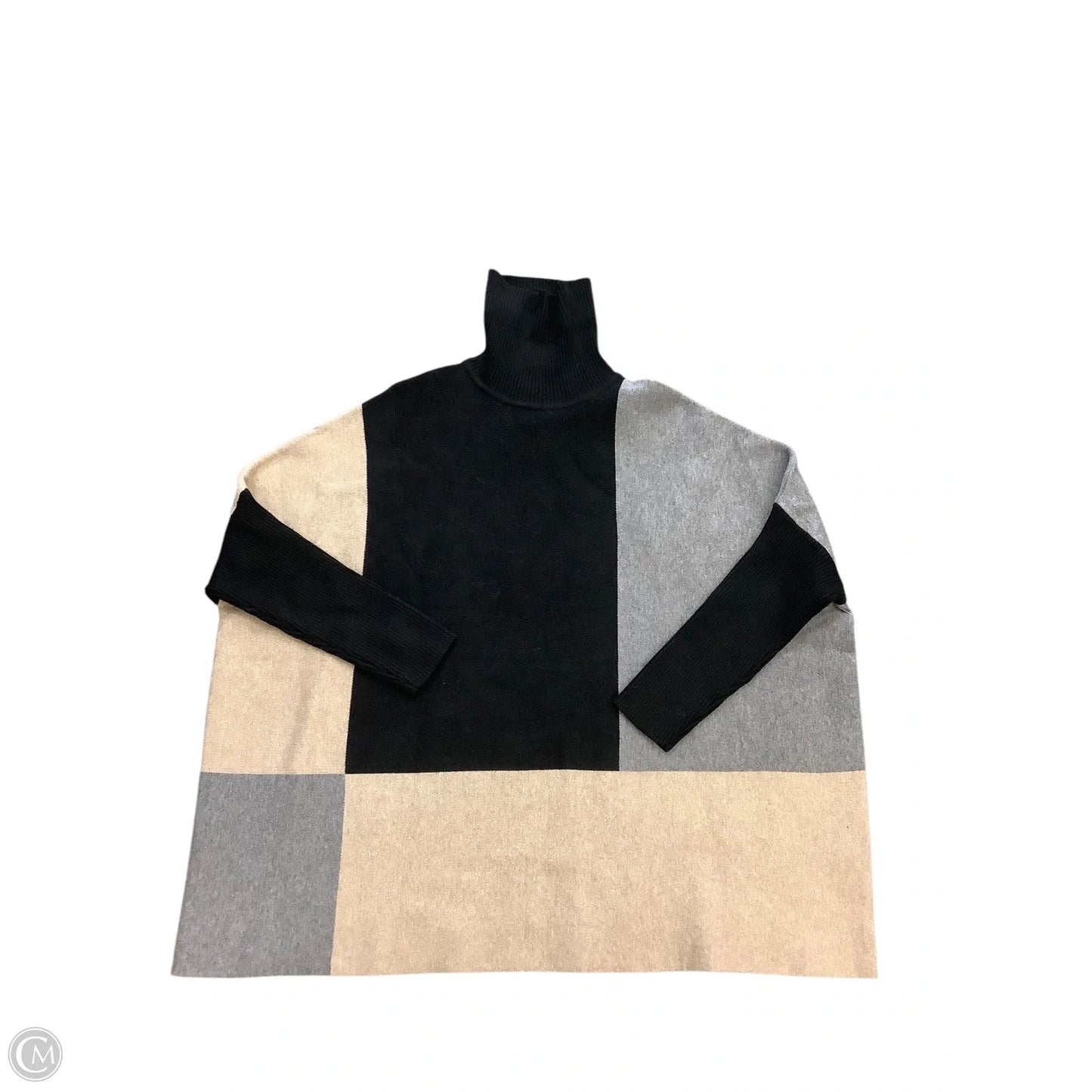 Sweater By Chicos In Black & Grey, Size: M