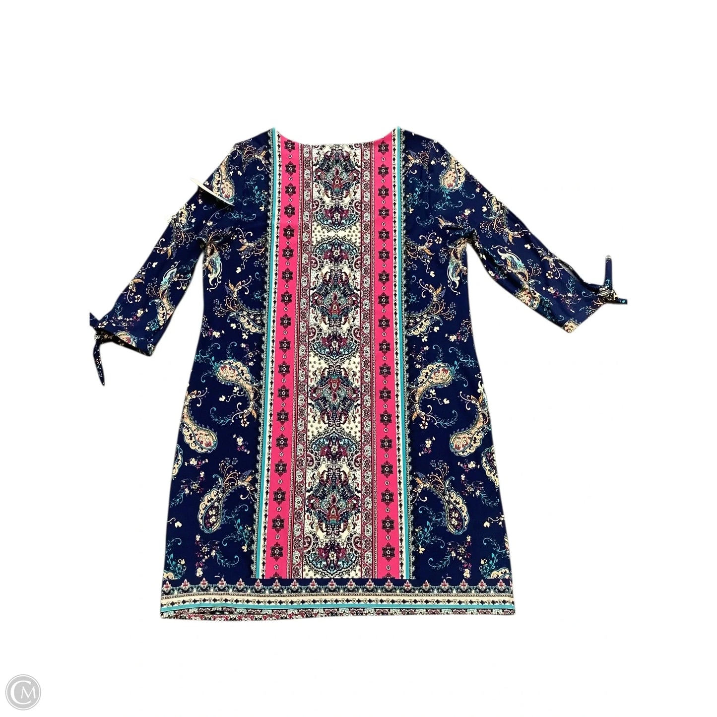 Dress Casual Midi By Chicos In Blue & Pink, Size: 12