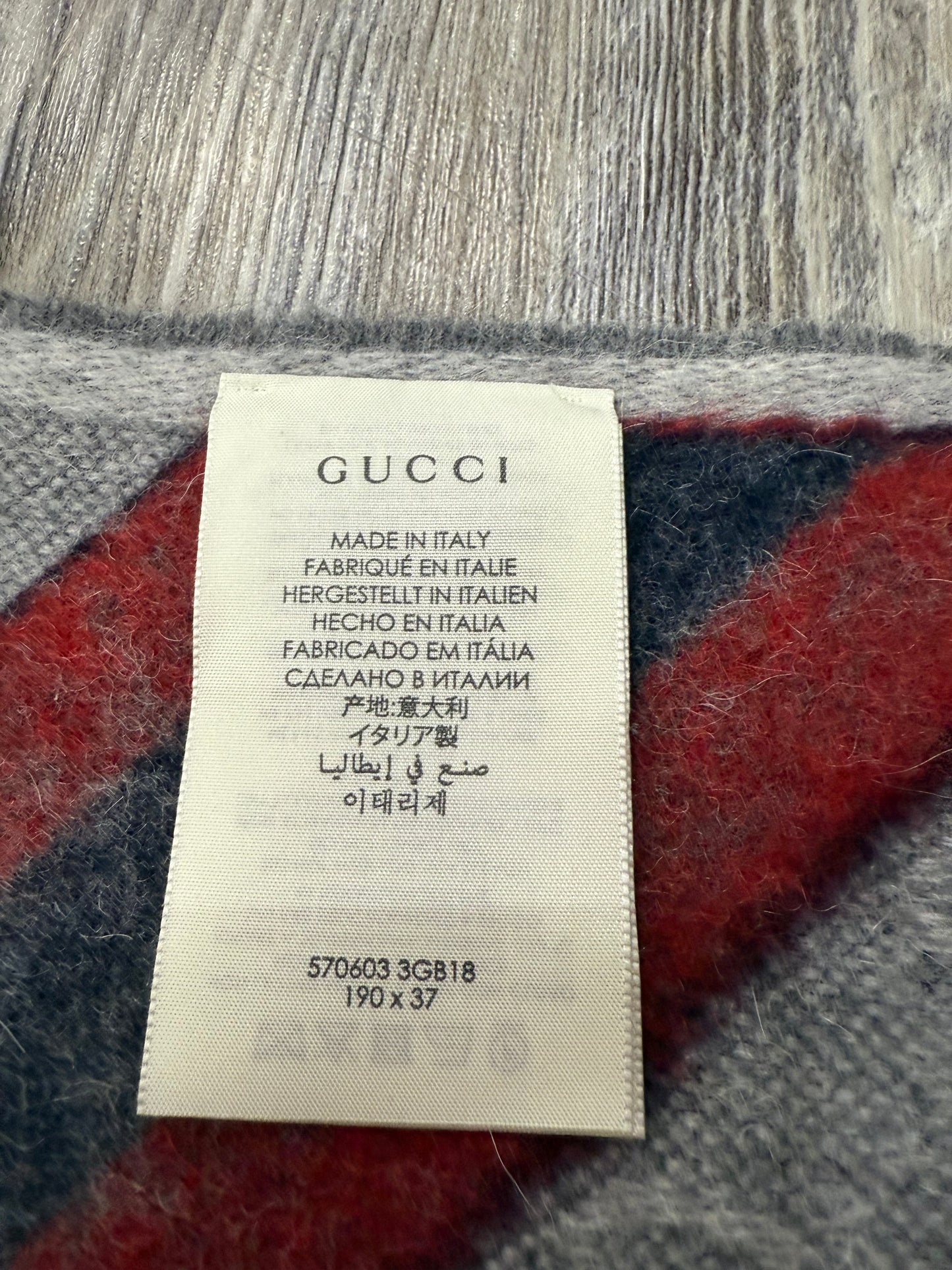 Scarf Luxury Designer By Gucci In Grey