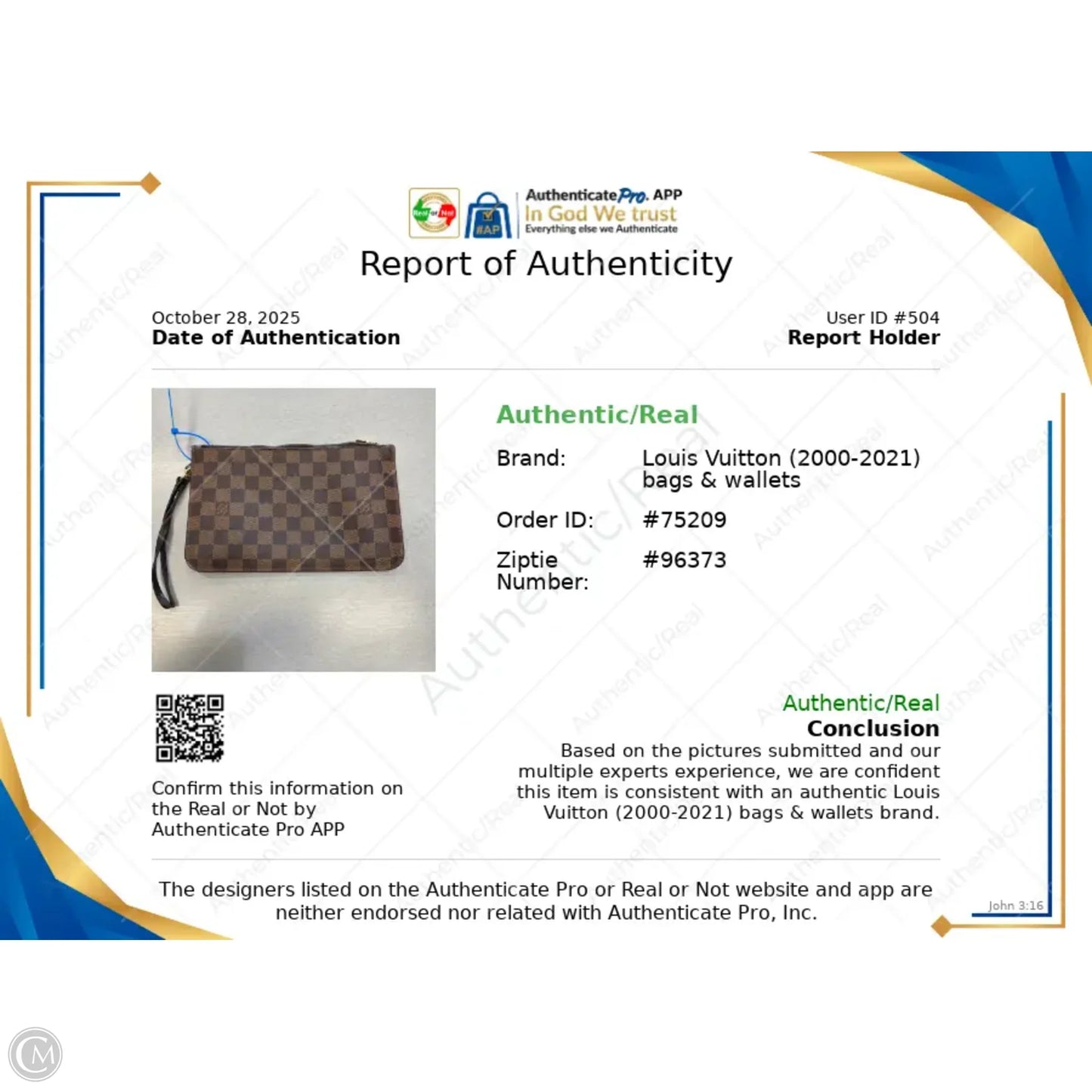 Wristlet Luxury Designer By Louis Vuitton, Size: Large