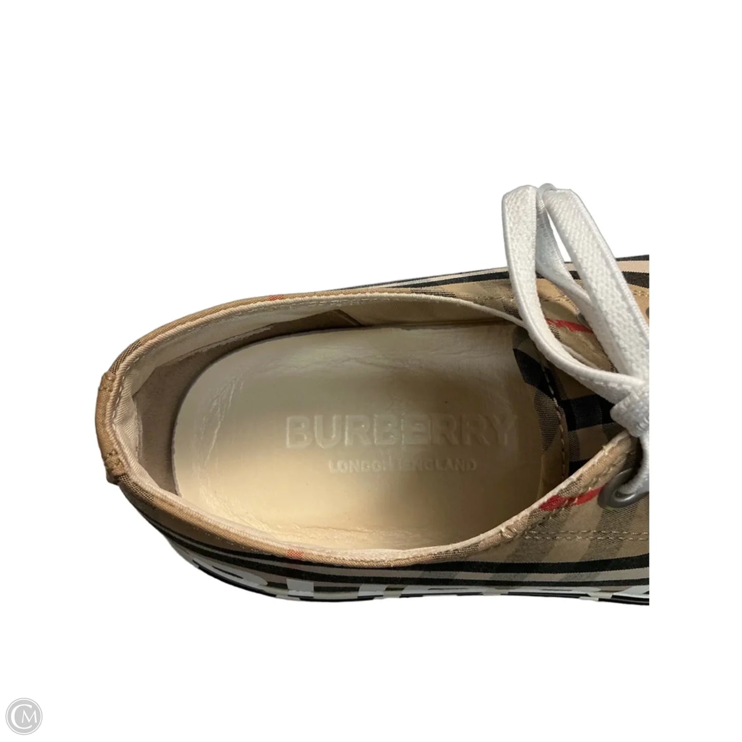Shoes Luxury Designer By Burberry In Black & Tan, Size: 11