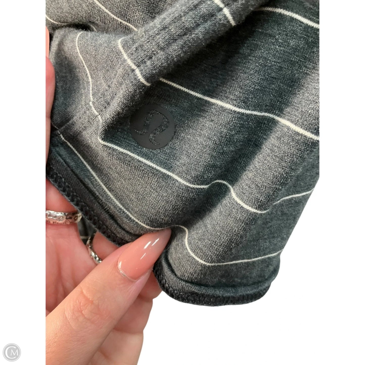 Athletic Top Short Sleeve By Lululemon In Grey, Size: M