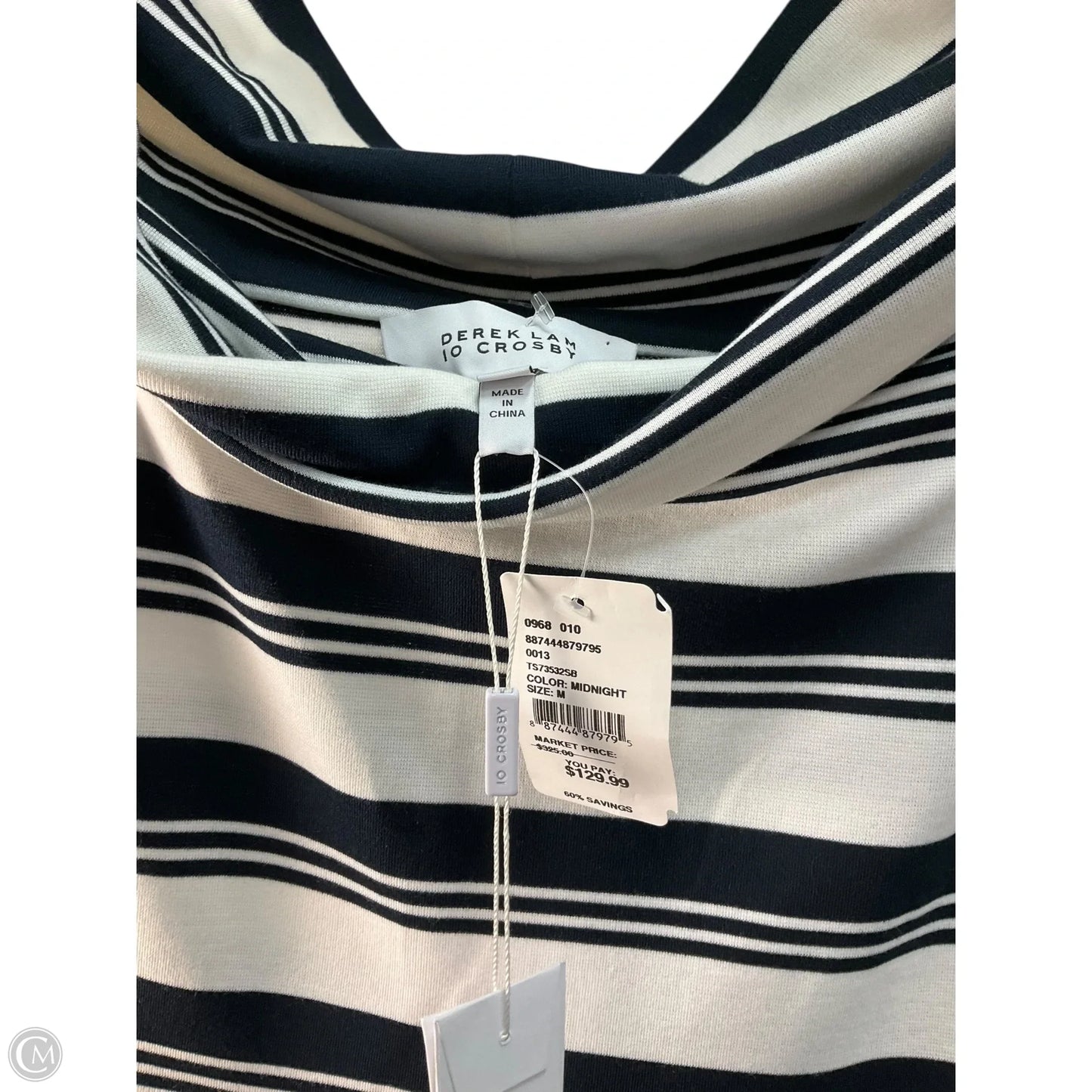 Dress Designer By Derek Lam In Blue & Cream, Size: M