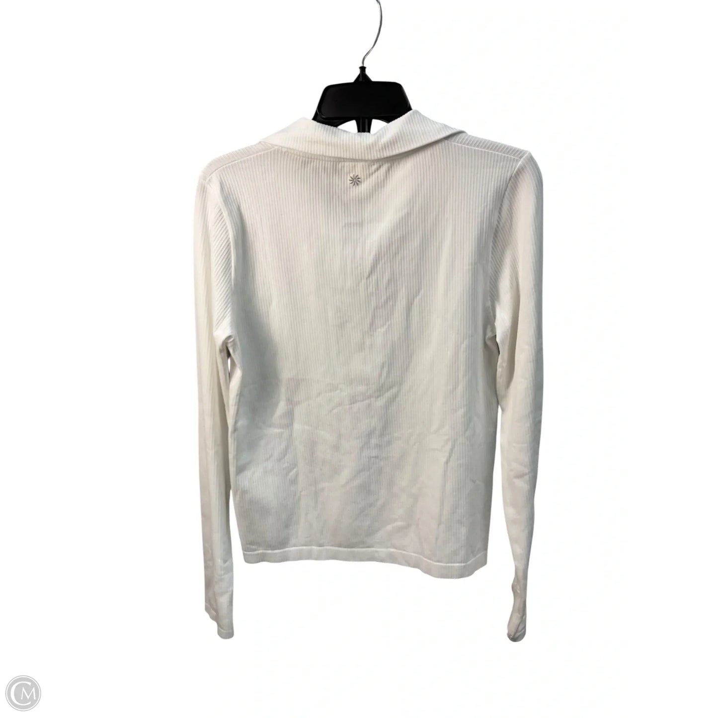 Athletic Top Long Sleeve Collar By Athleta In White, Size: M