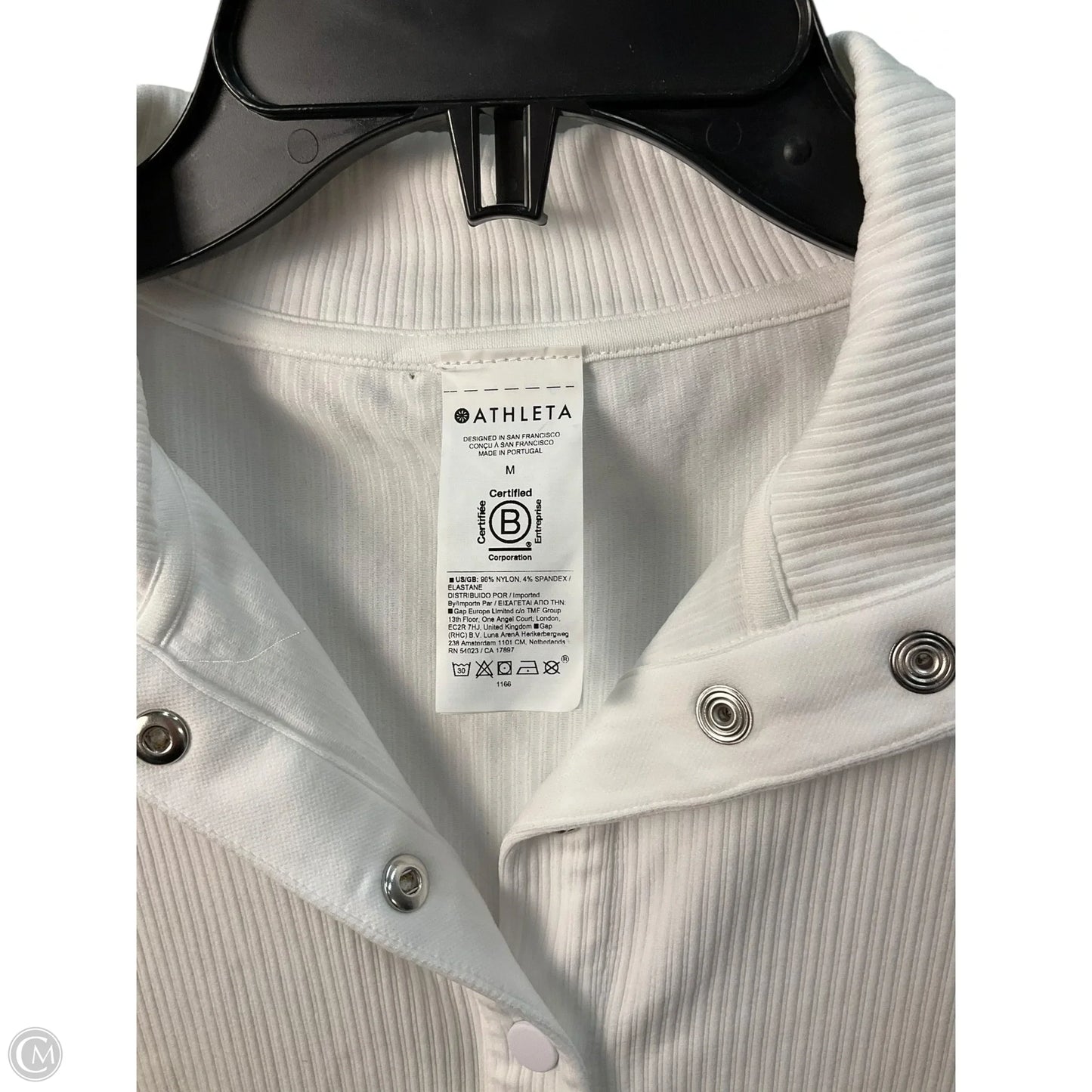 Athletic Top Long Sleeve Collar By Athleta In White, Size: M