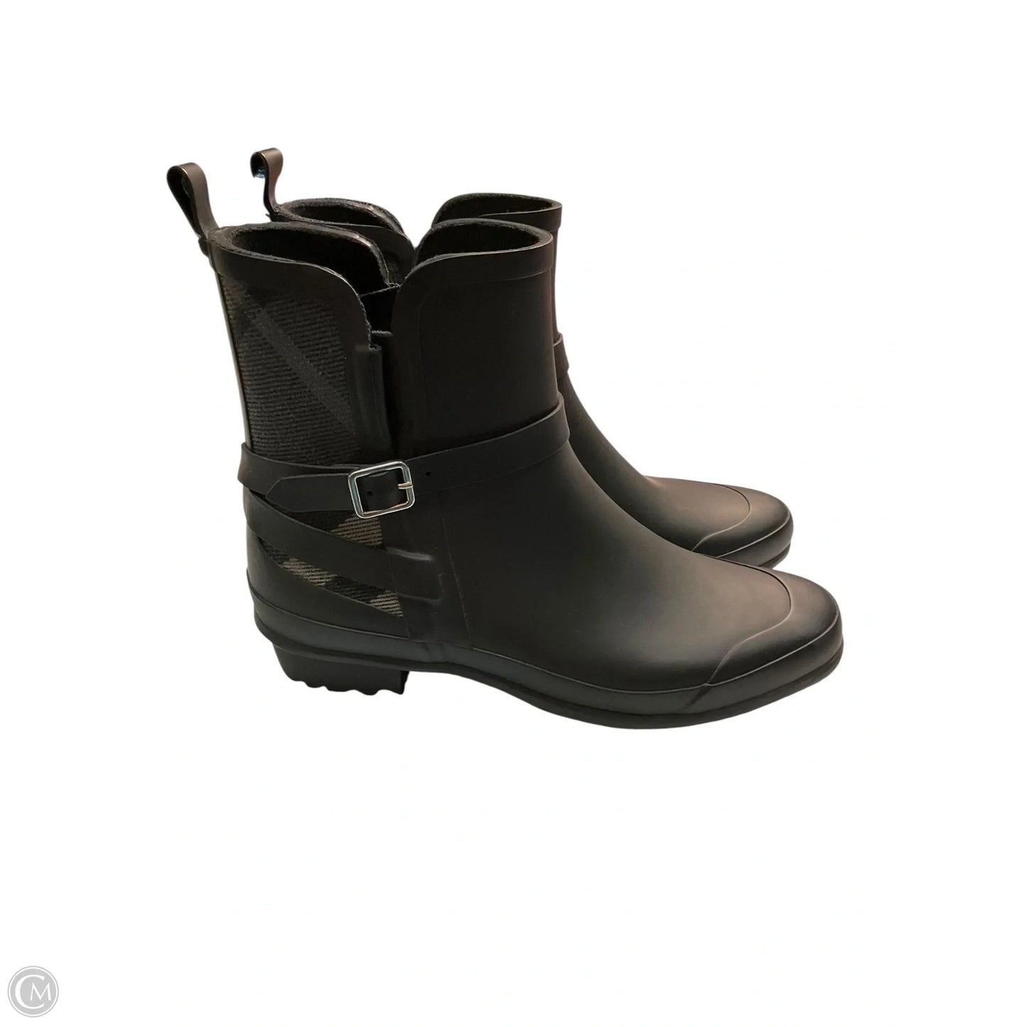 Boots Luxury Designer By Burberry In Black, Size: 9.5