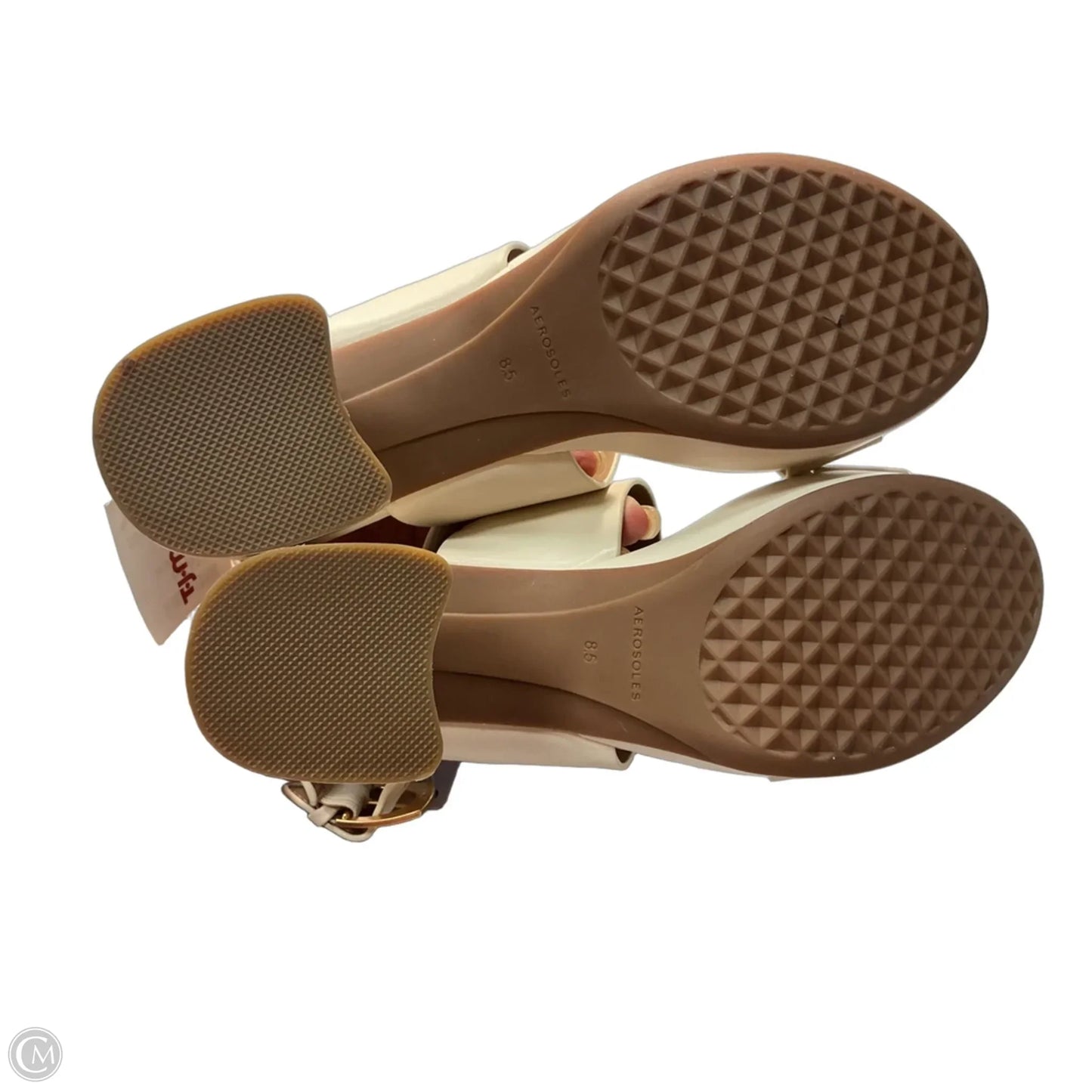 Sandals Heels Block By Aerosoles In Cream, Size: 8.5