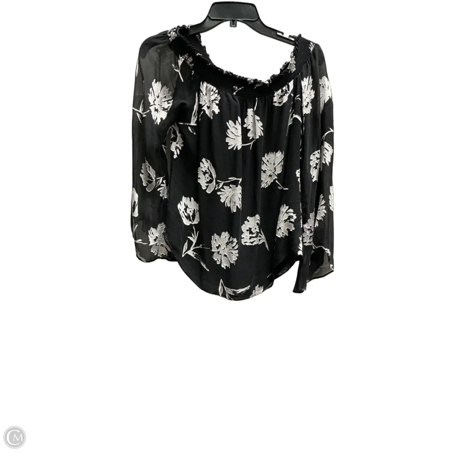 Top Long Sleeve By White House Black Market In Black, Size: M