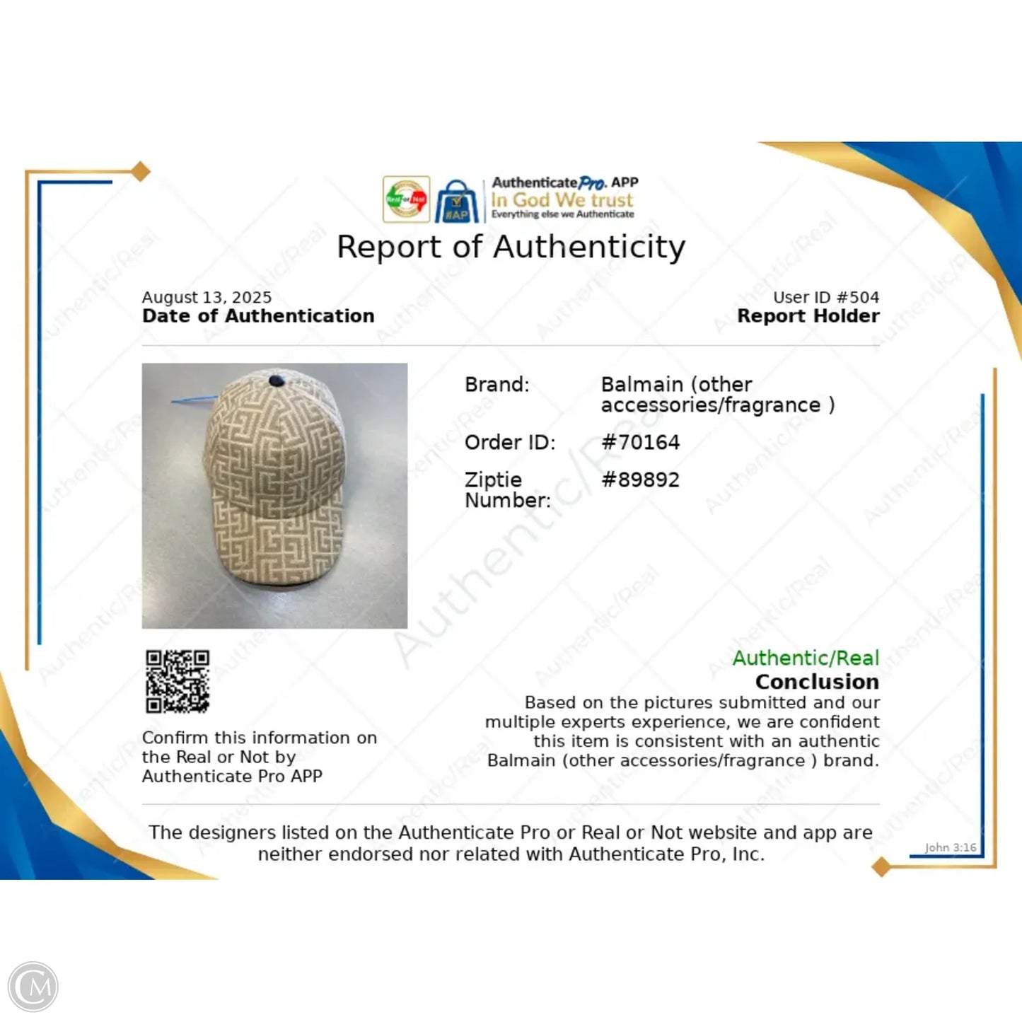 Hat Luxury Designer By Balmain