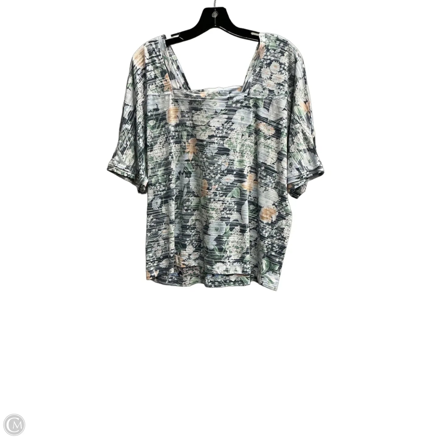 Top Short Sleeve By Anthropologie In Floral Print, Size: L