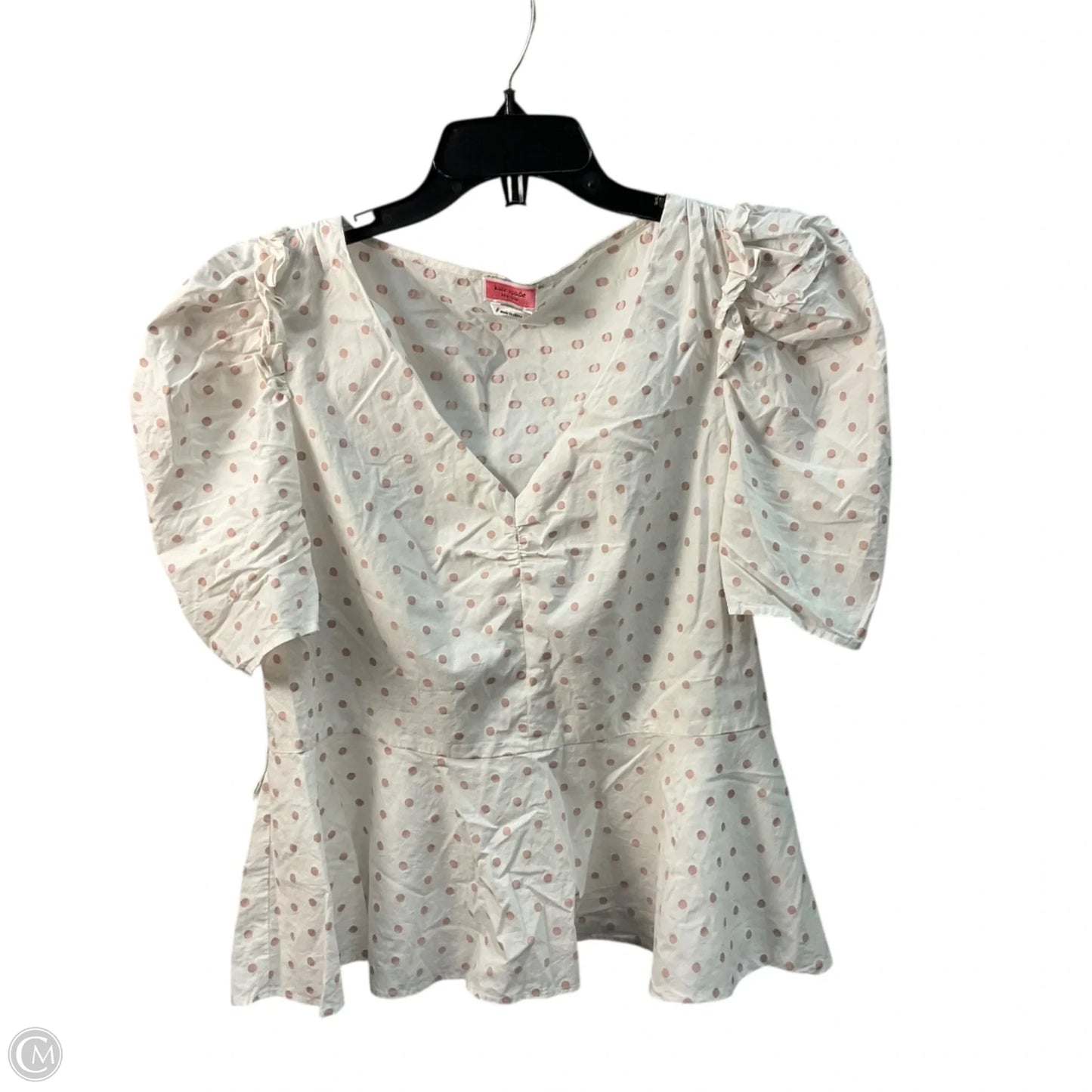 Top Short Sleeve Designer By Kate Spade In White, Size: M