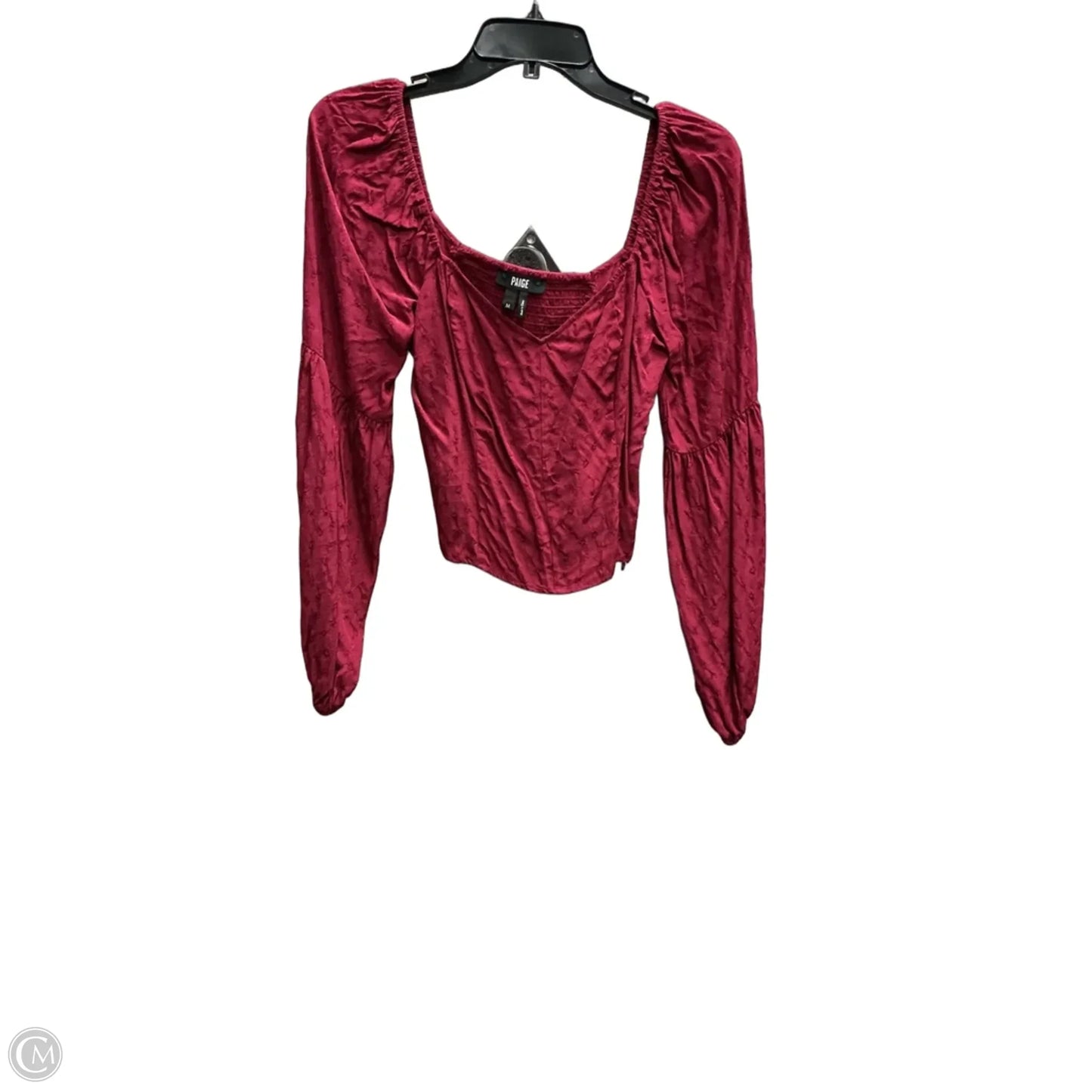 Top Long Sleeve By Paige In Red, Size: M