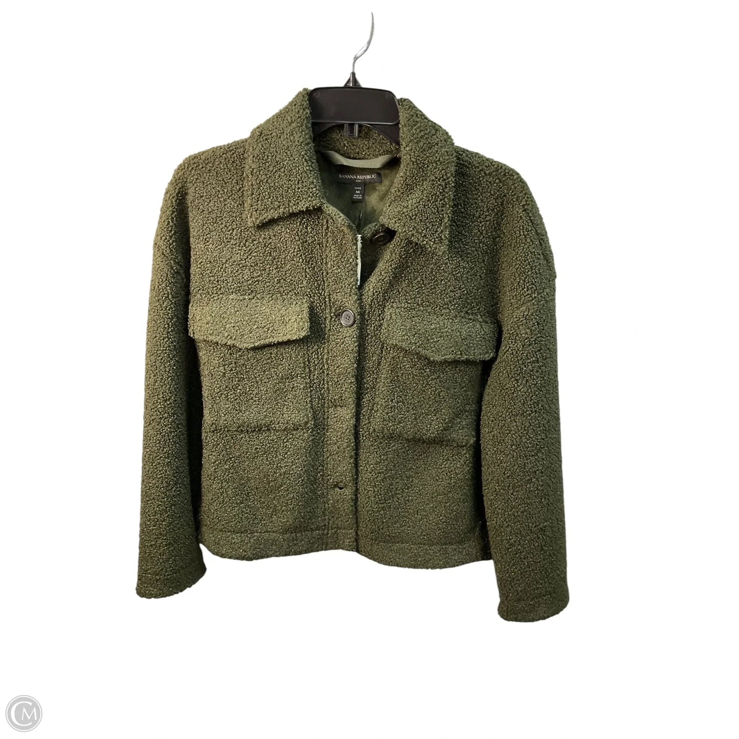 Jacket Faux Fur & Sherpa By Banana Republic In Green, Size: M